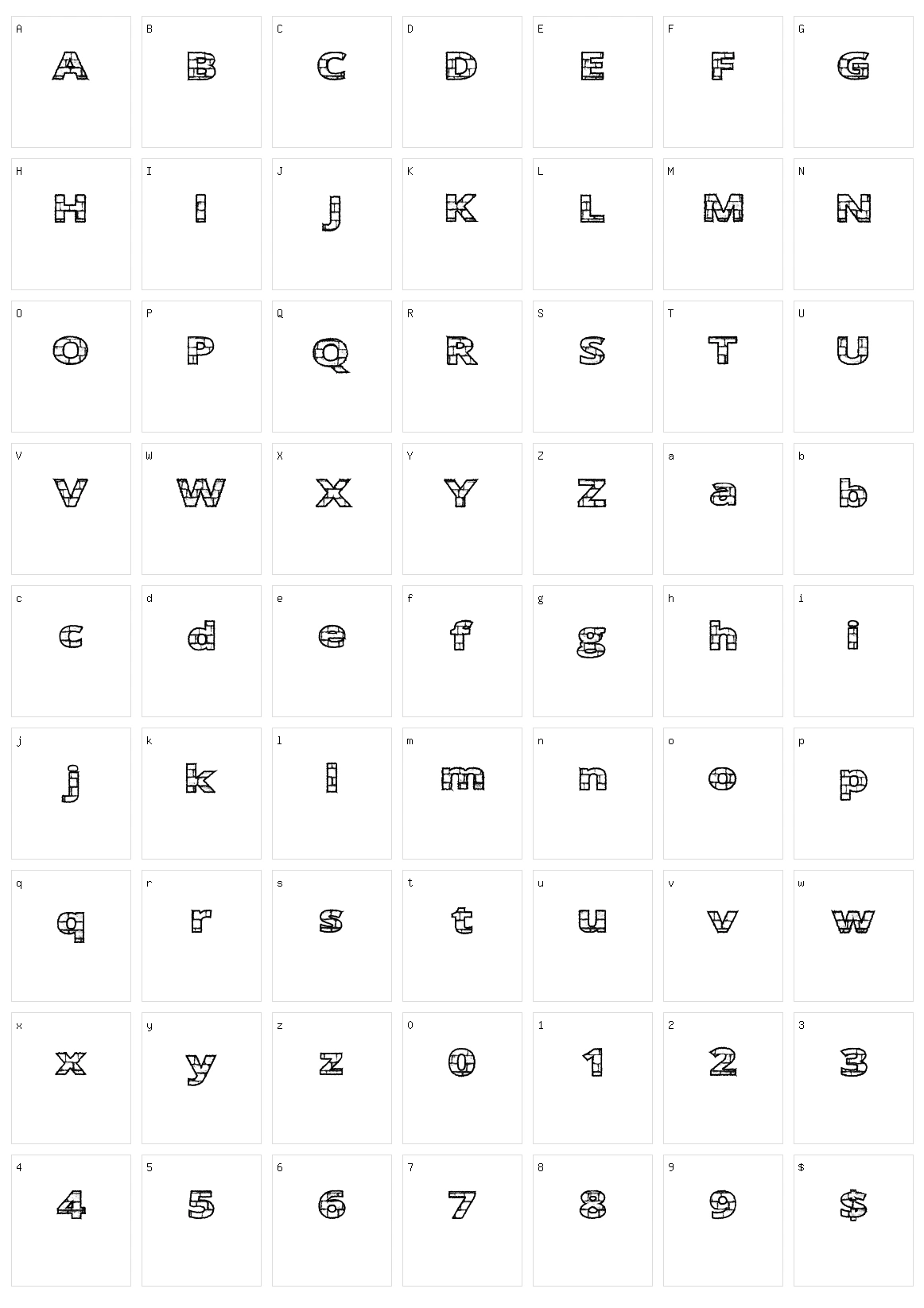Easy Bricks Character Set