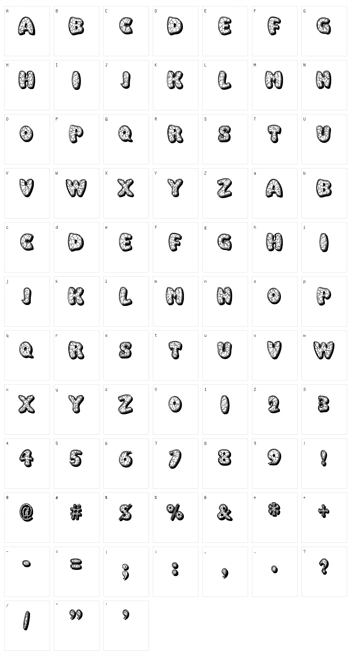 Eggshell Mosaic Character Set