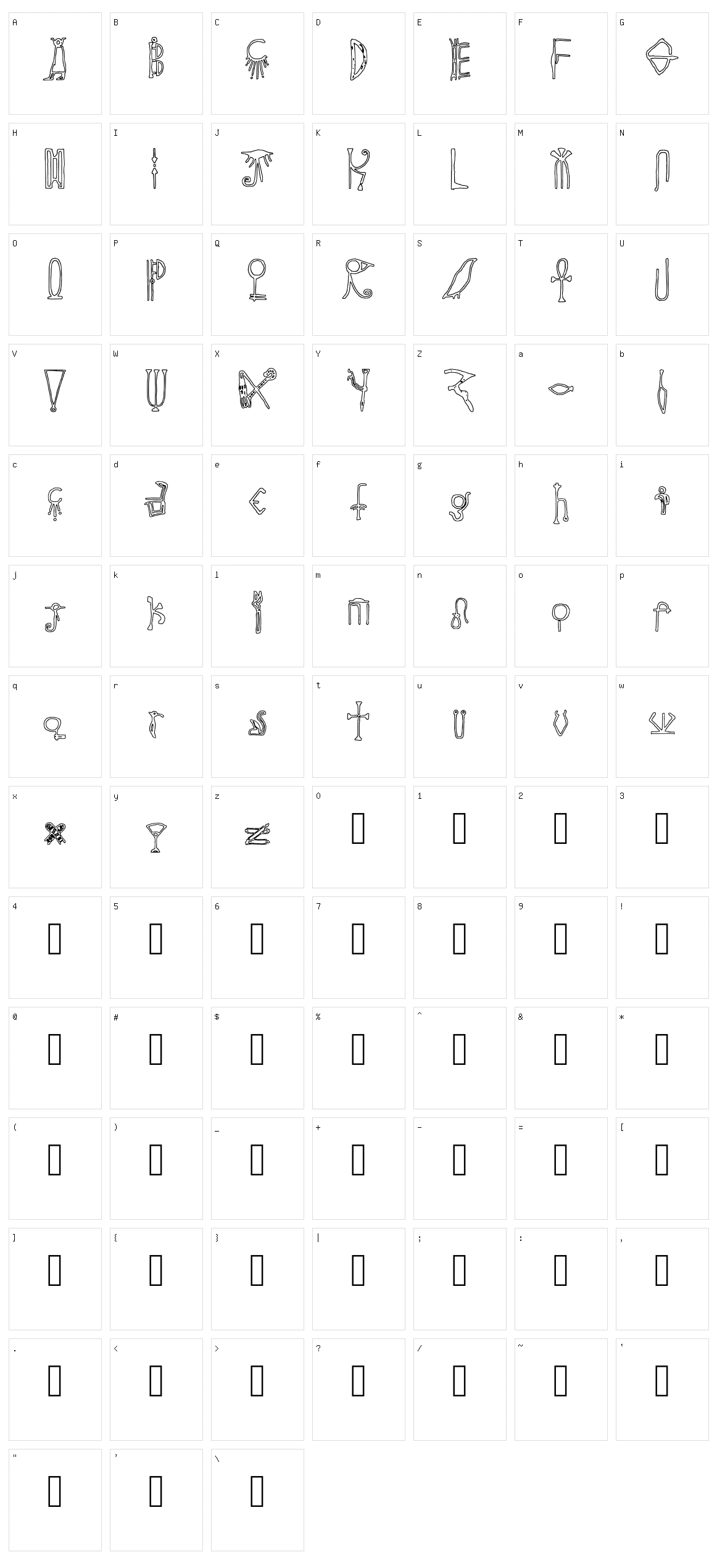 Egyptian Outline Character Set