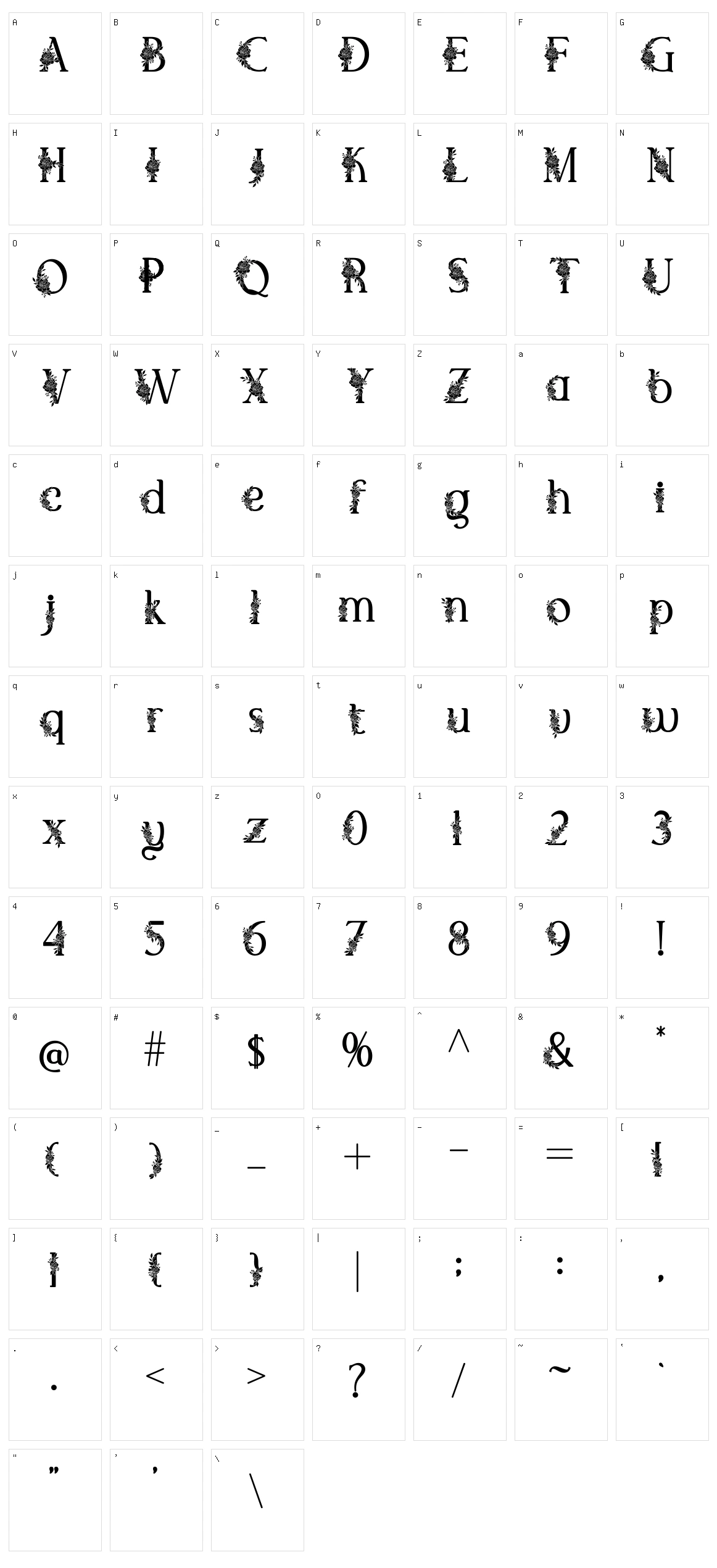 El Katana Character Set