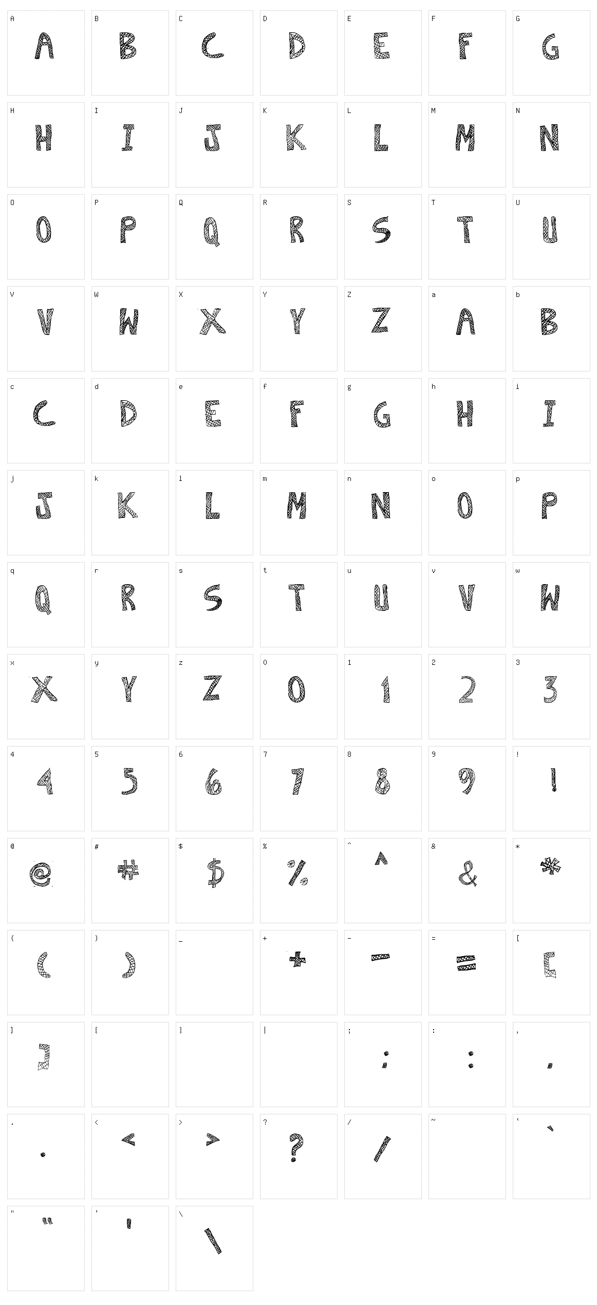 Escaned Character Set