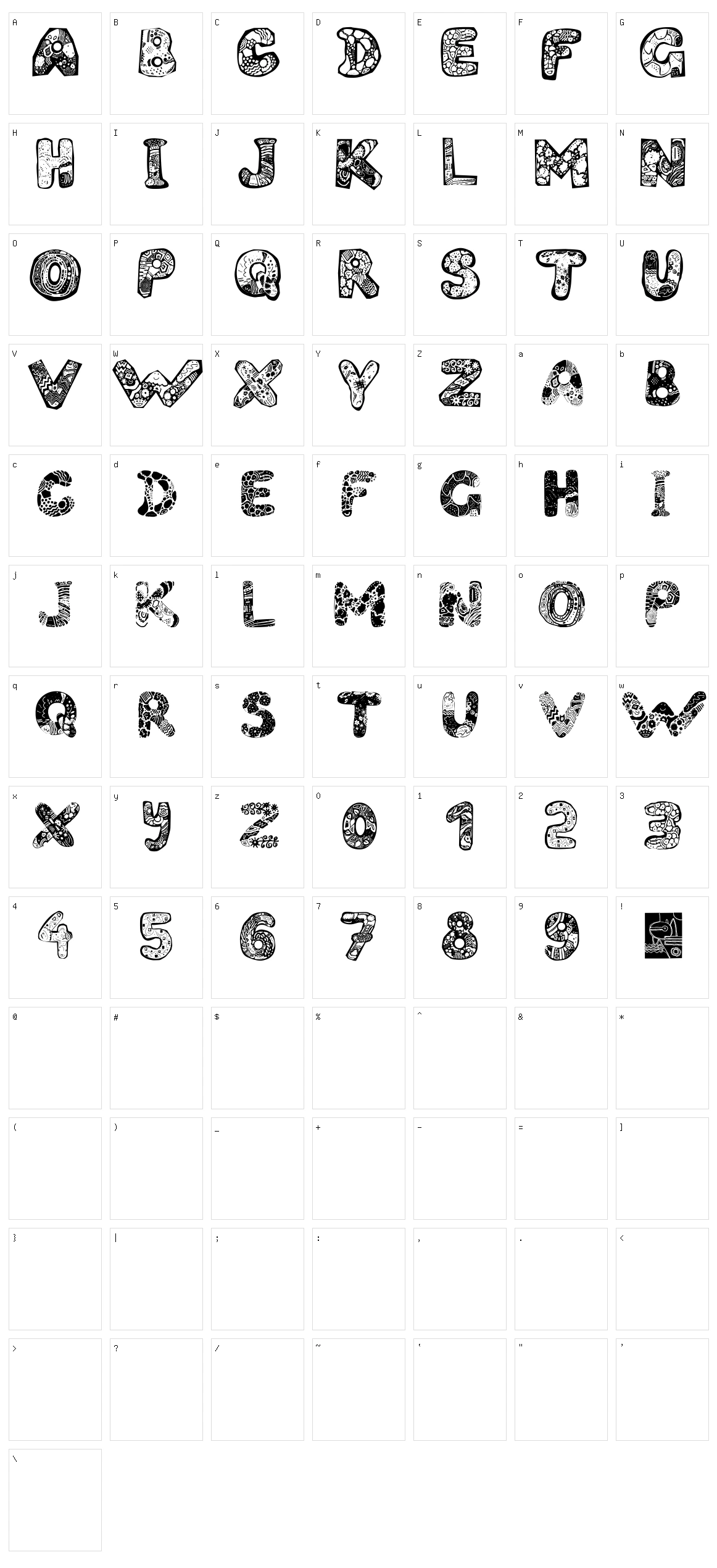 Filled ABC Character Set