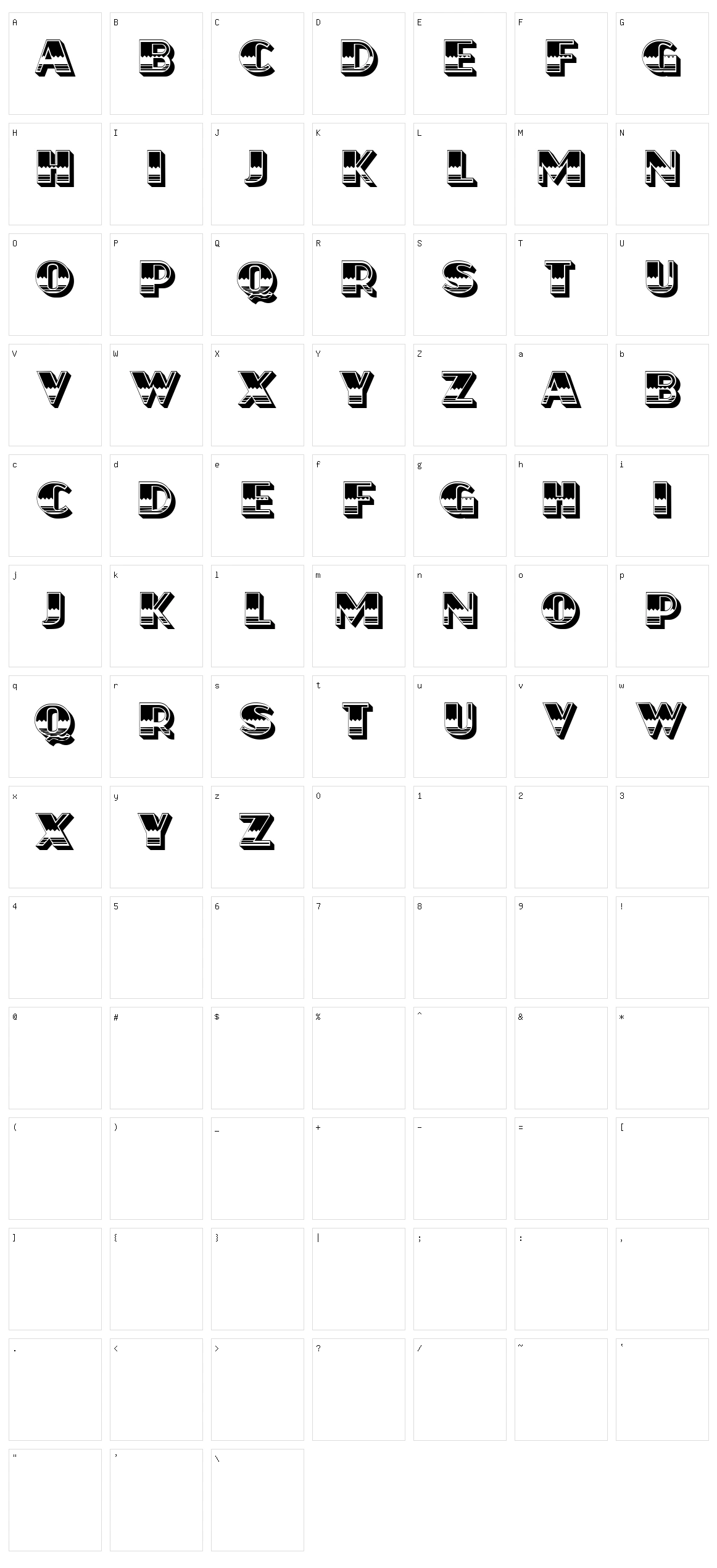Flamed Character Set