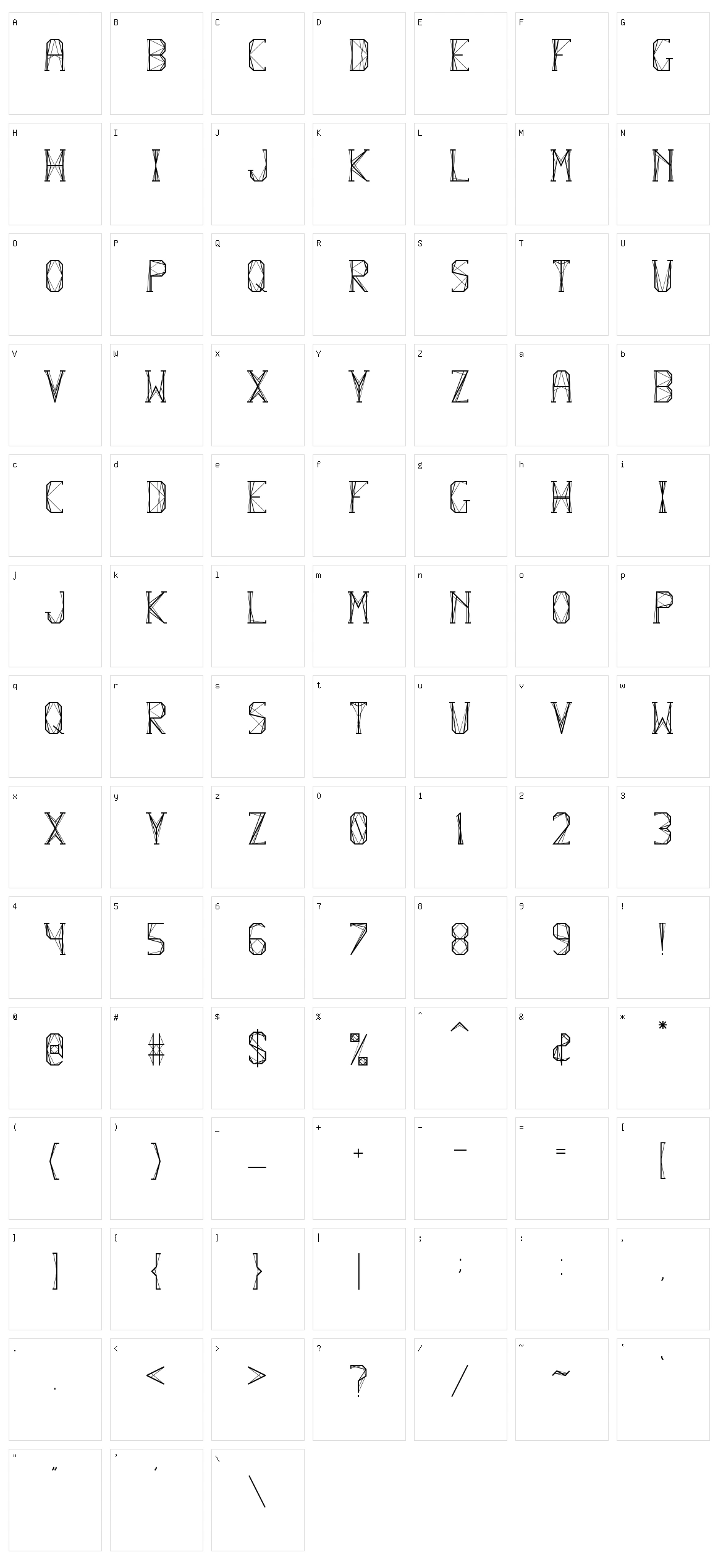 Flexure Character Set