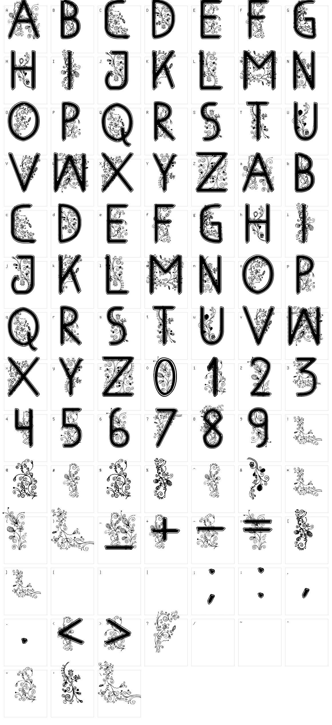Floral Flower Character Set