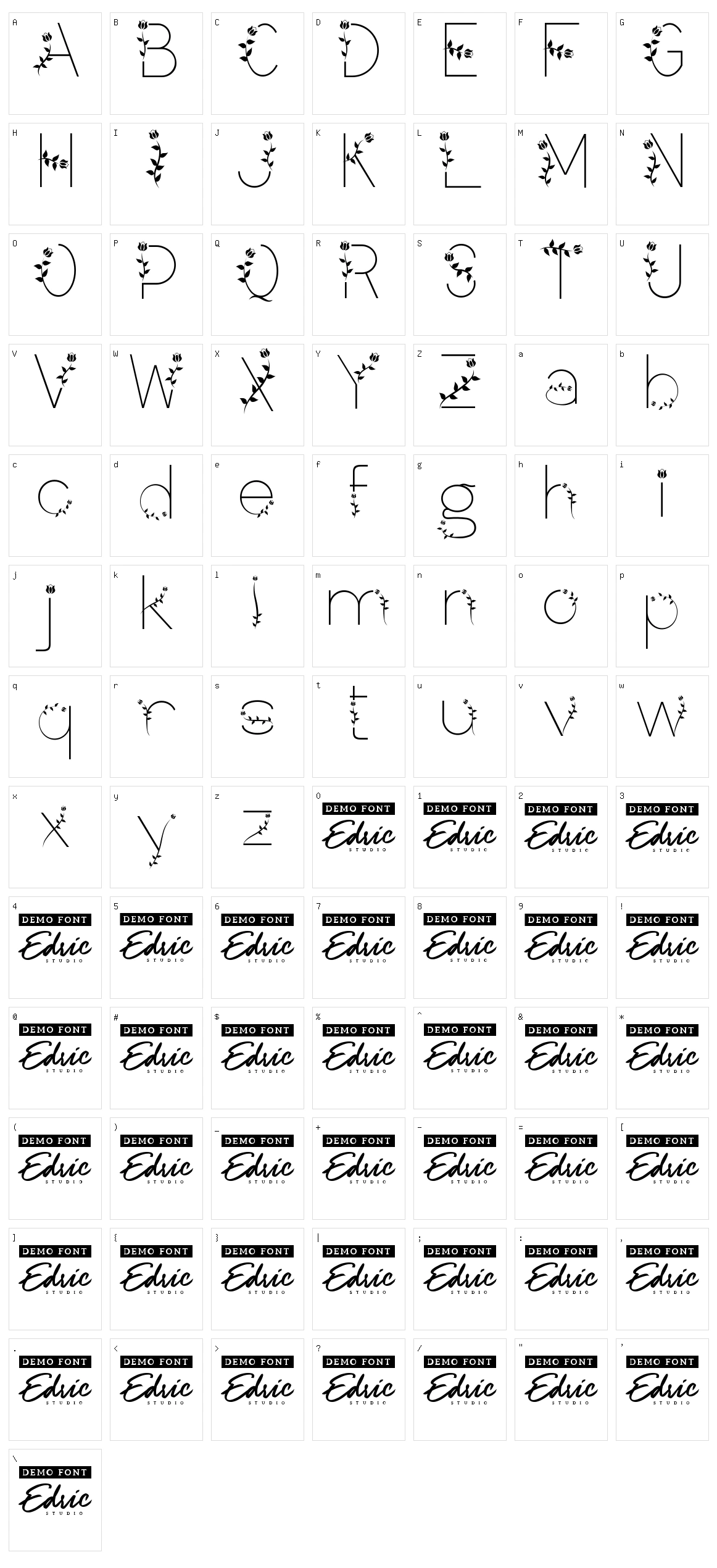 Flower Leaf Character Set