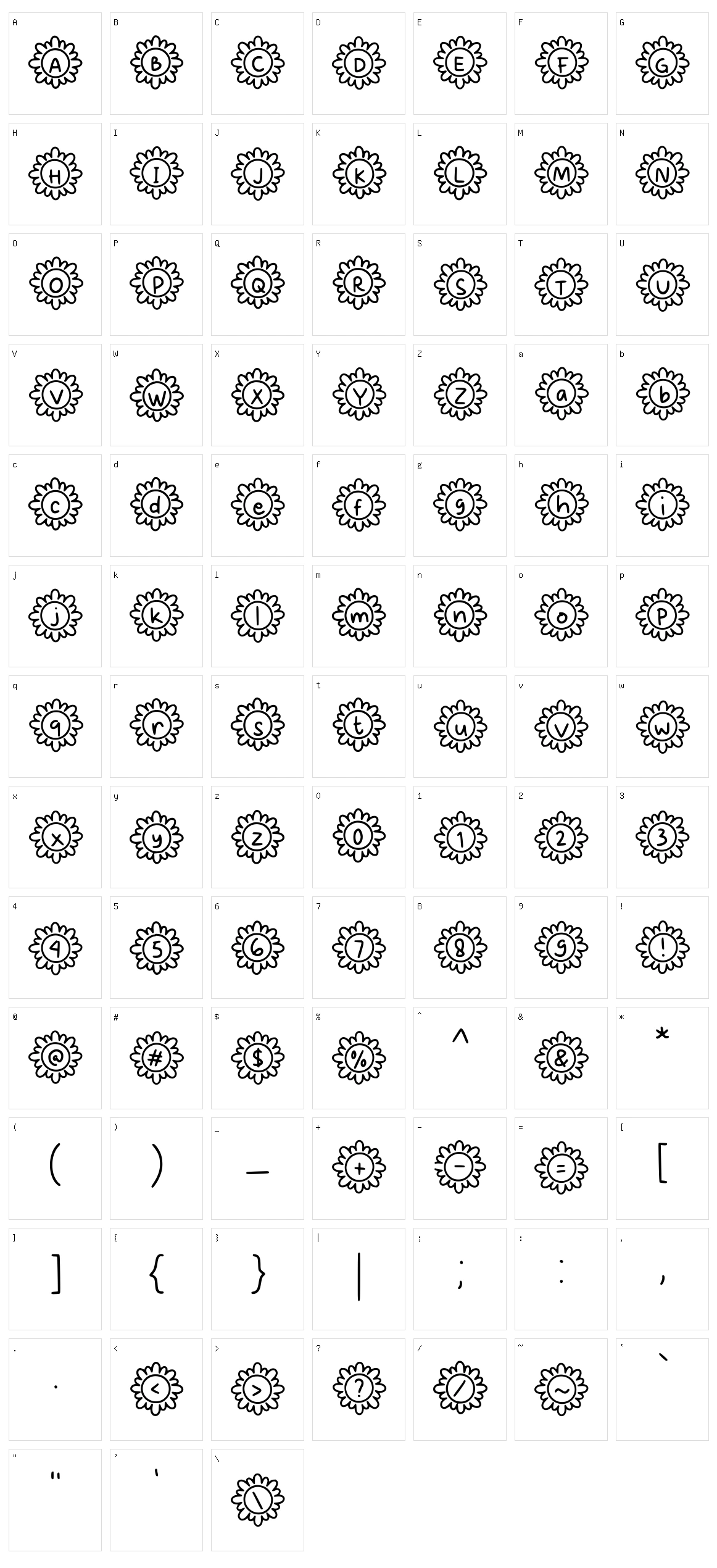 Flowery Character Set