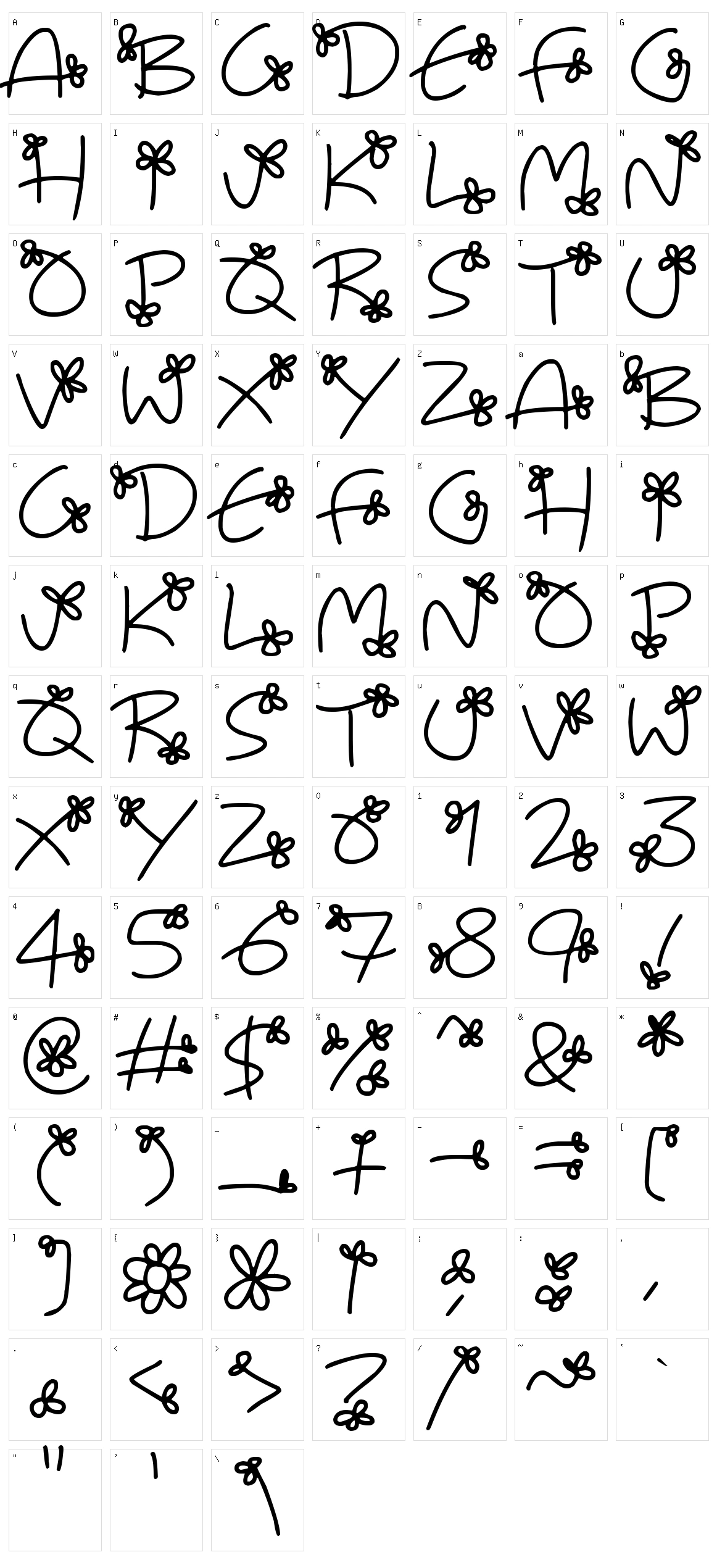 Flowing Flowers Character Set