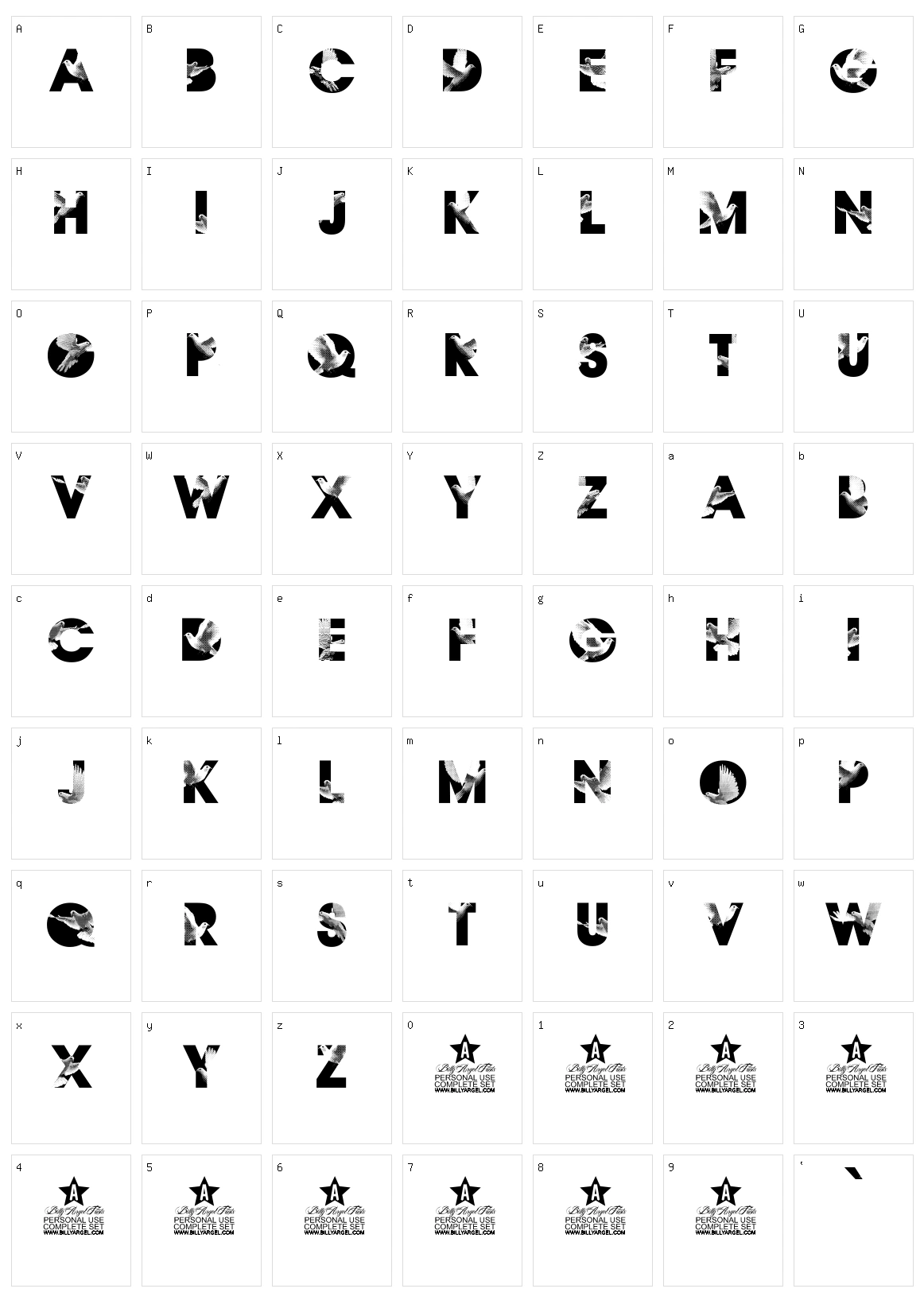 Flying Peace Character Set