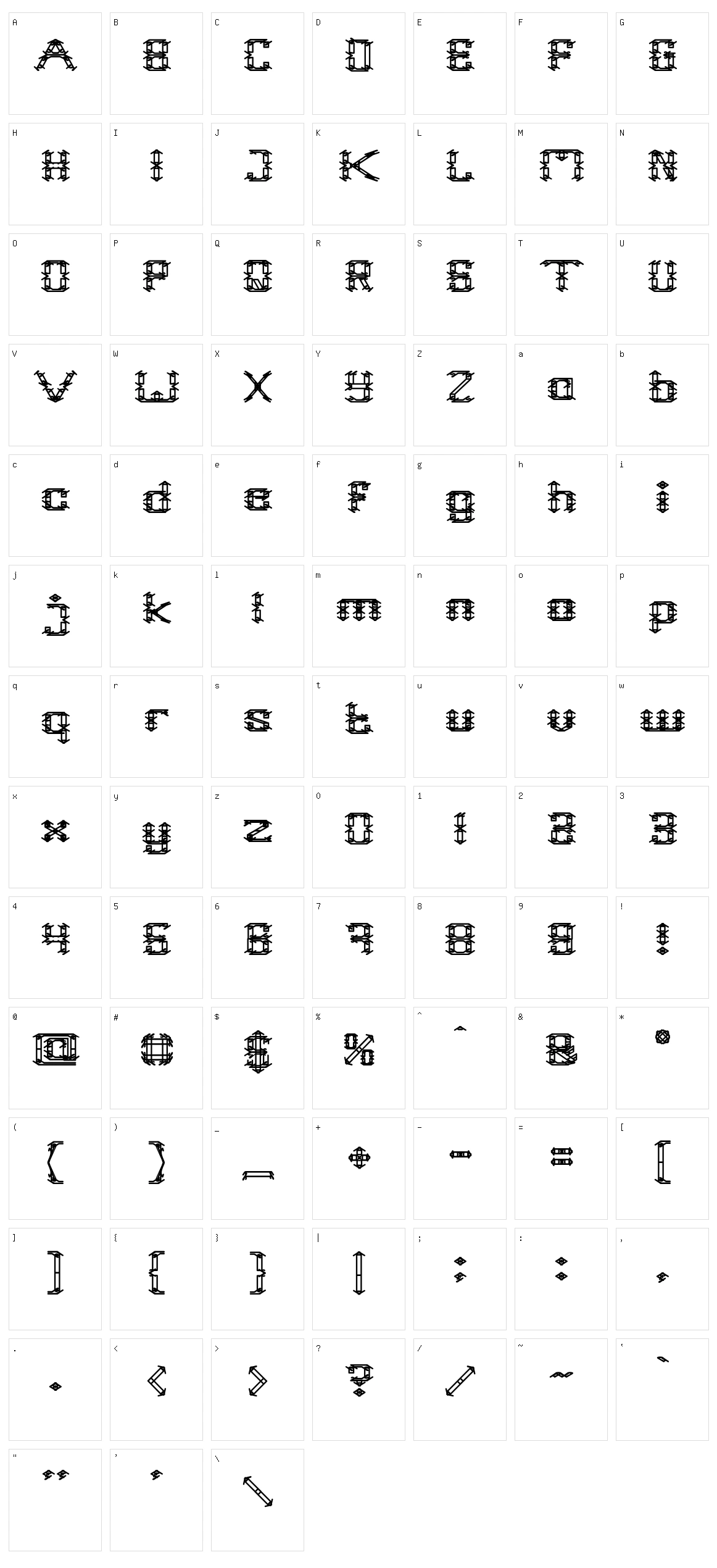 Frame Work Character Set