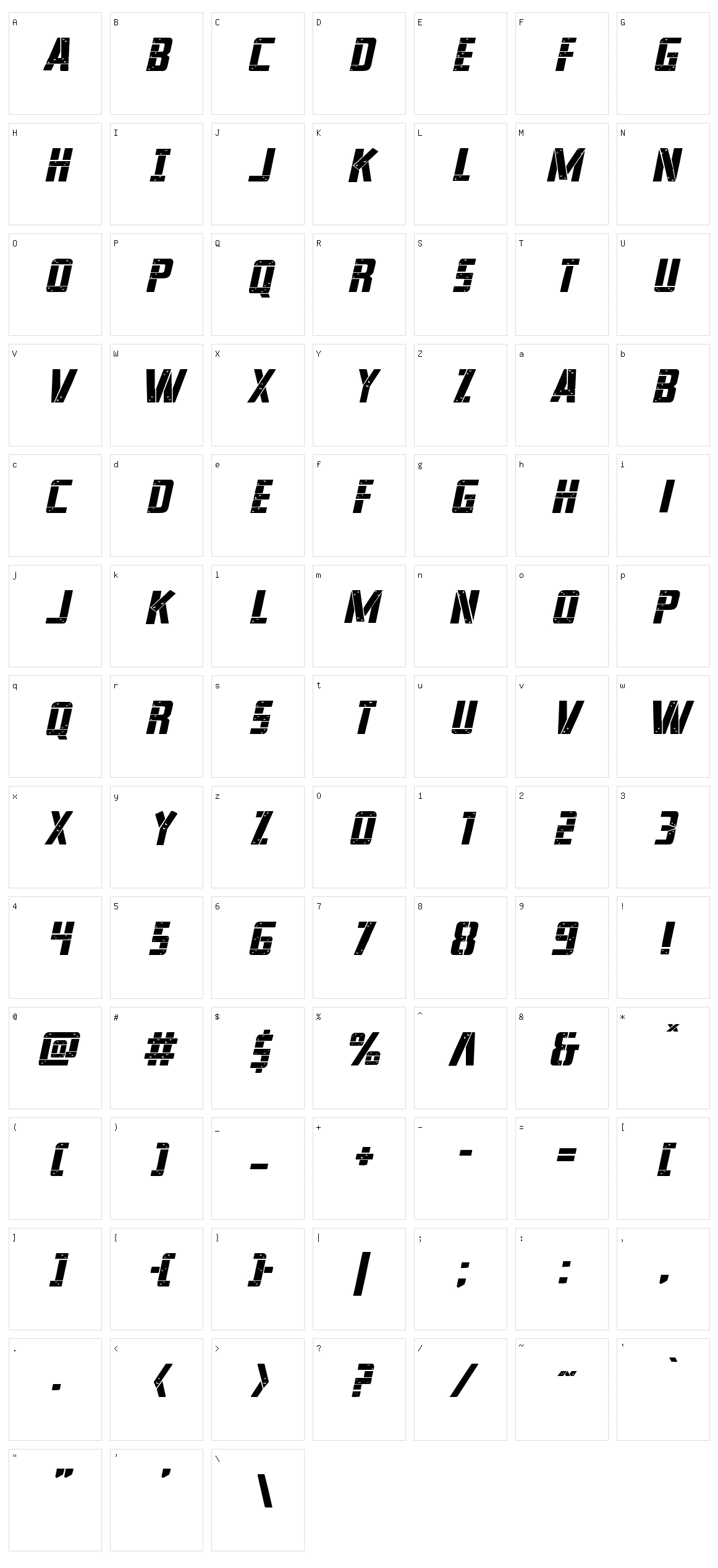 Frank-n-Plank Character Set