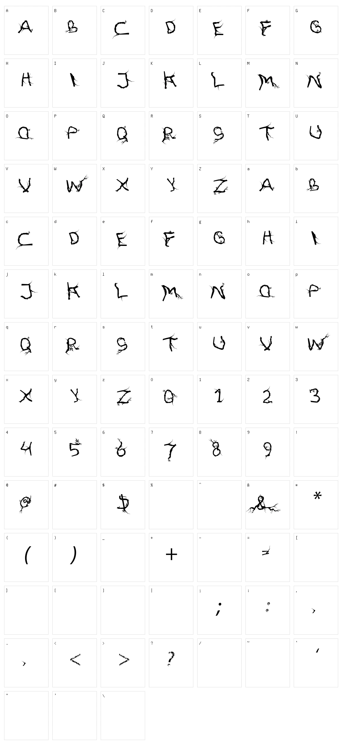FTF Hutan Akarasiana Character Set