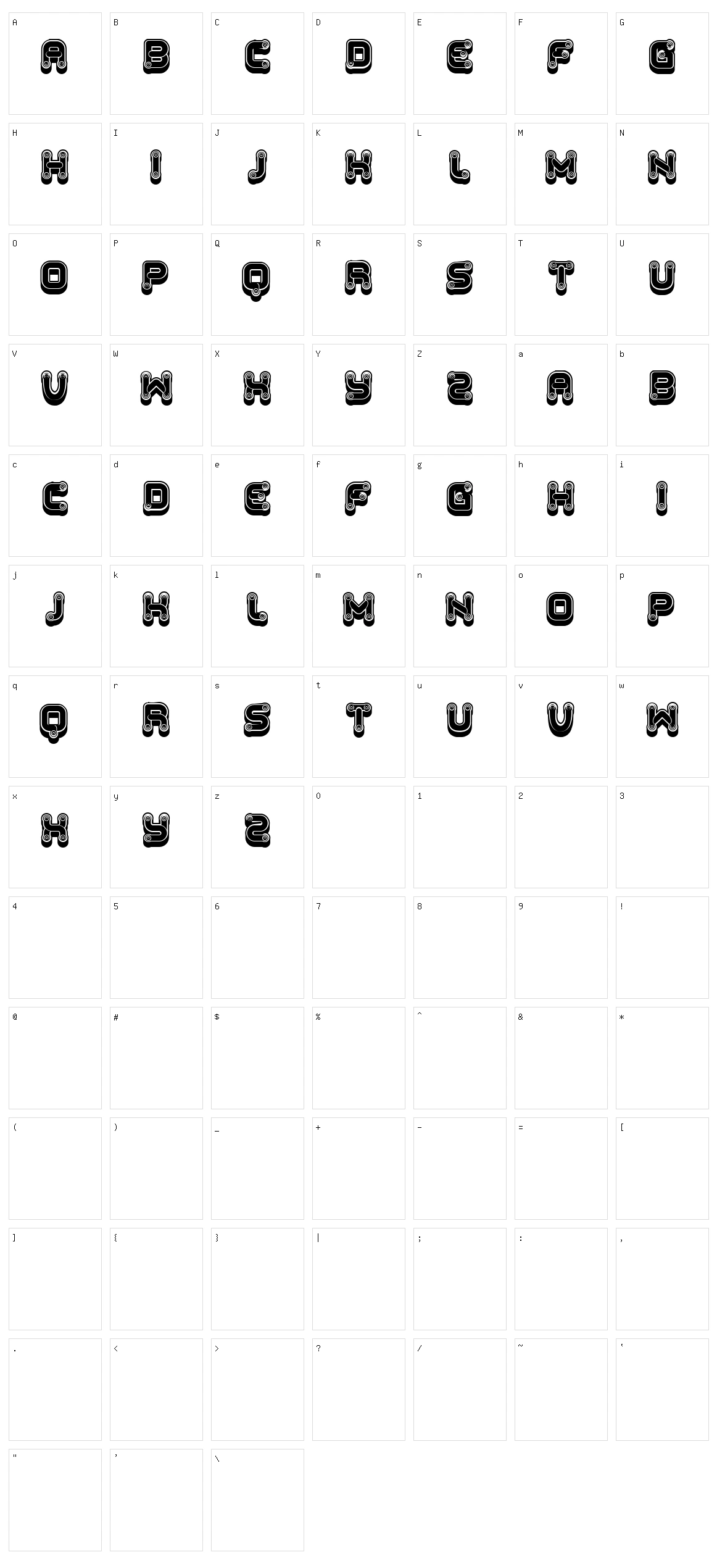 Funny Gradients Character Set