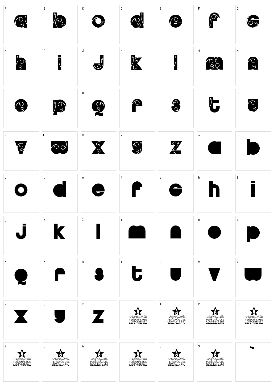 Garden Black Character Set