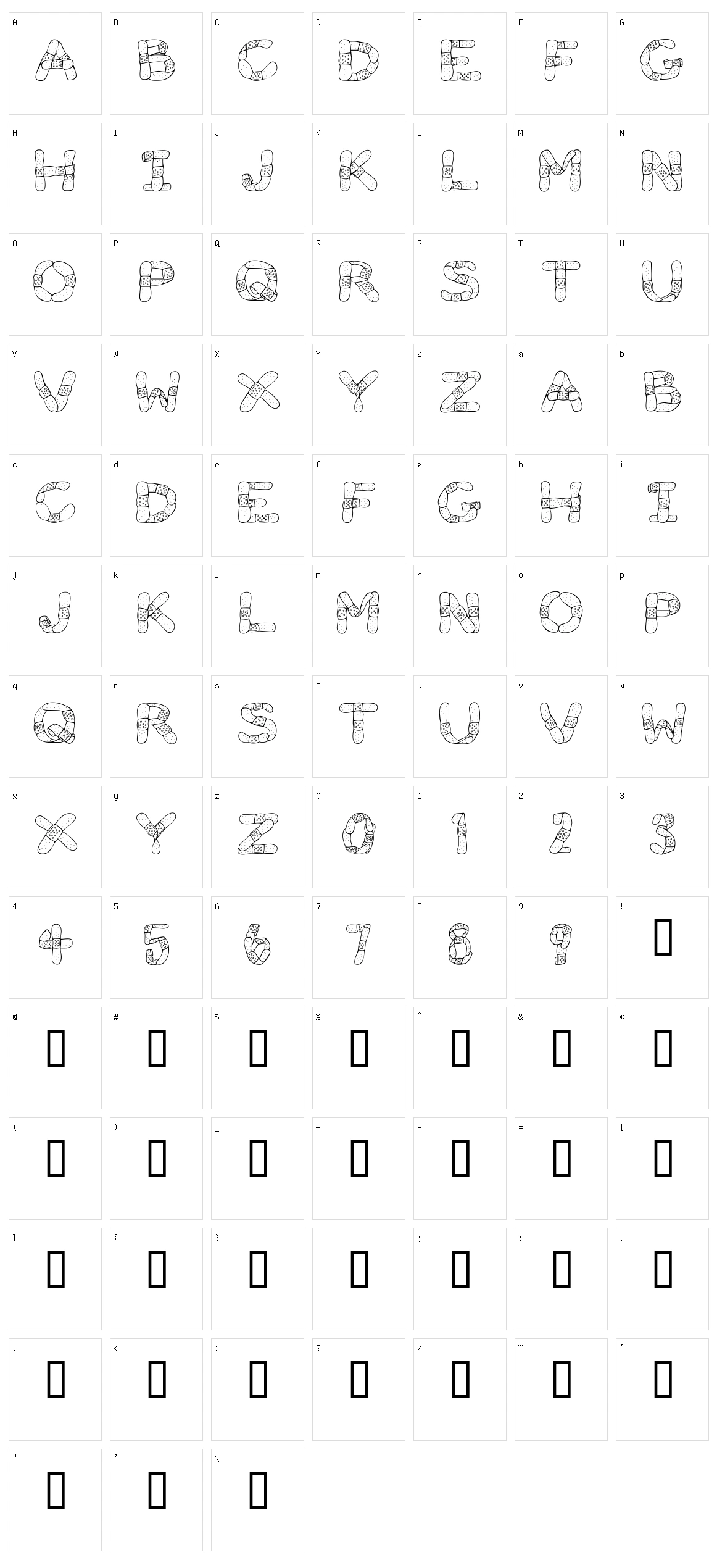 Gauze Strips Character Set