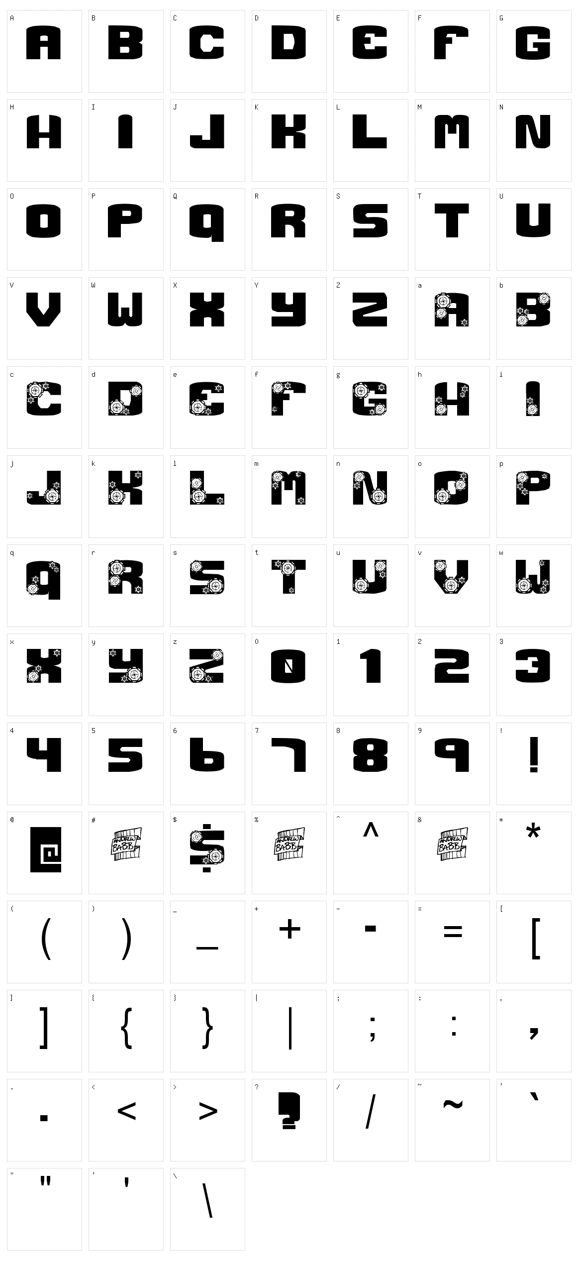 Gear Crank Character Set