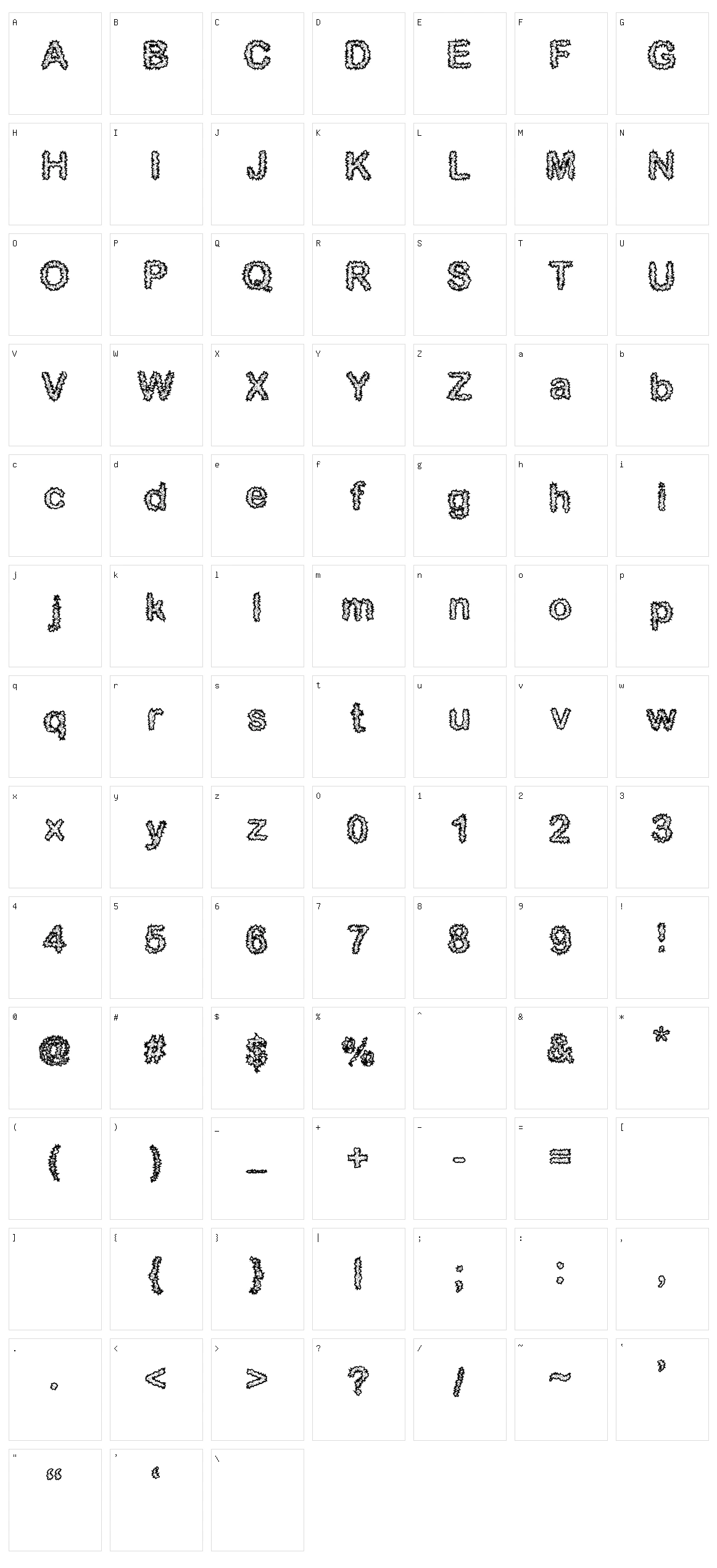 Gerigi Character Set