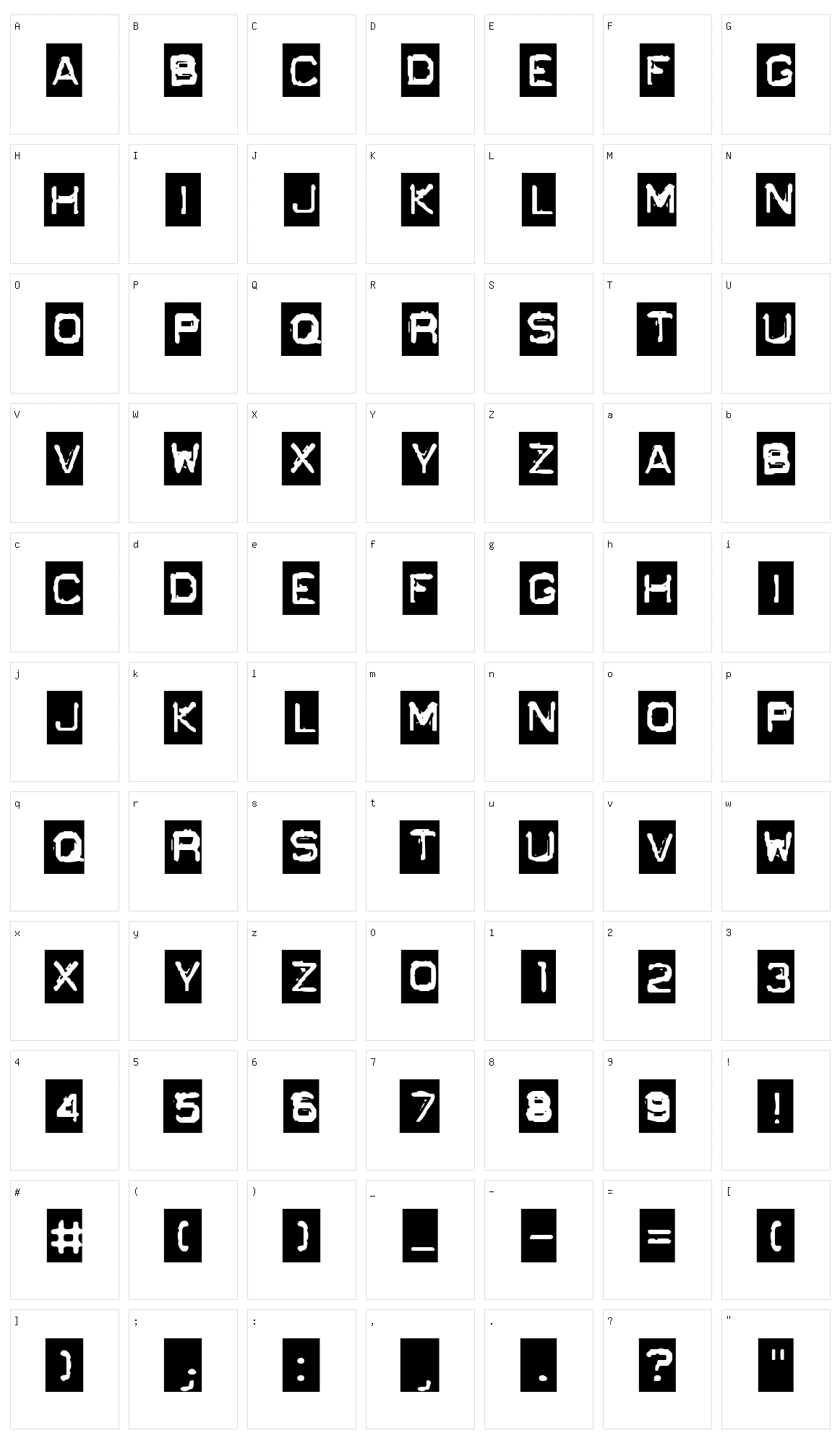 GF Ordner Character Set