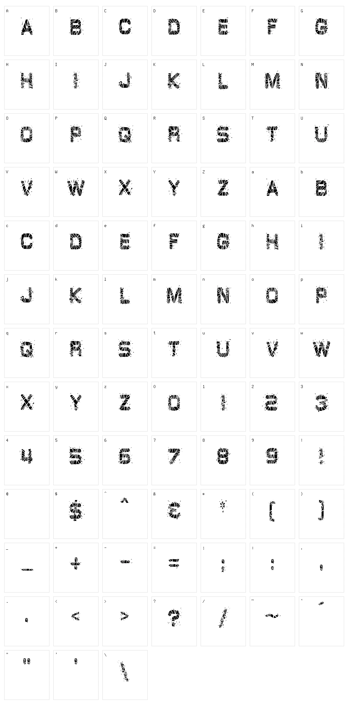 GlazKrak Character Set