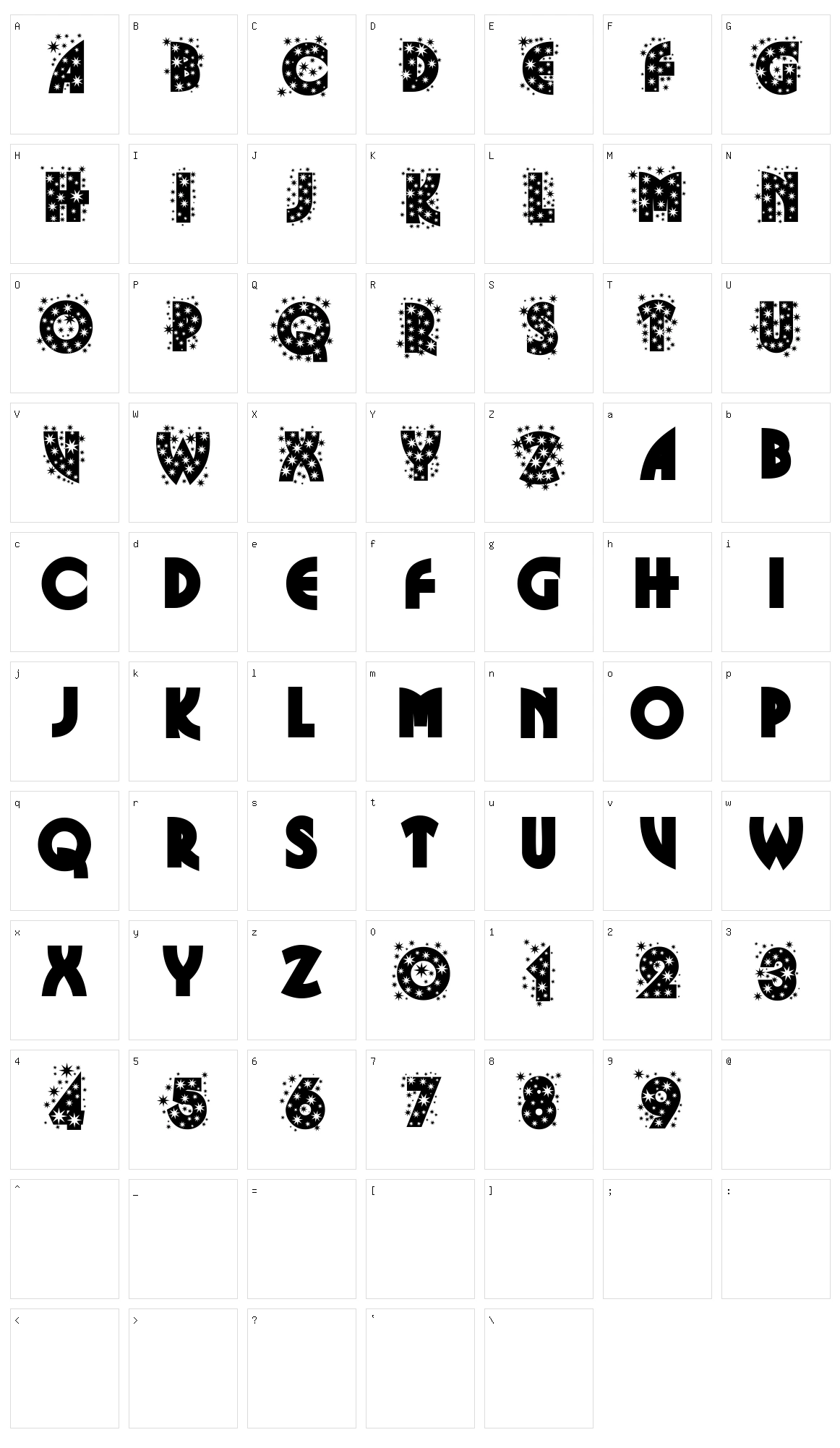 Glitter Character Set