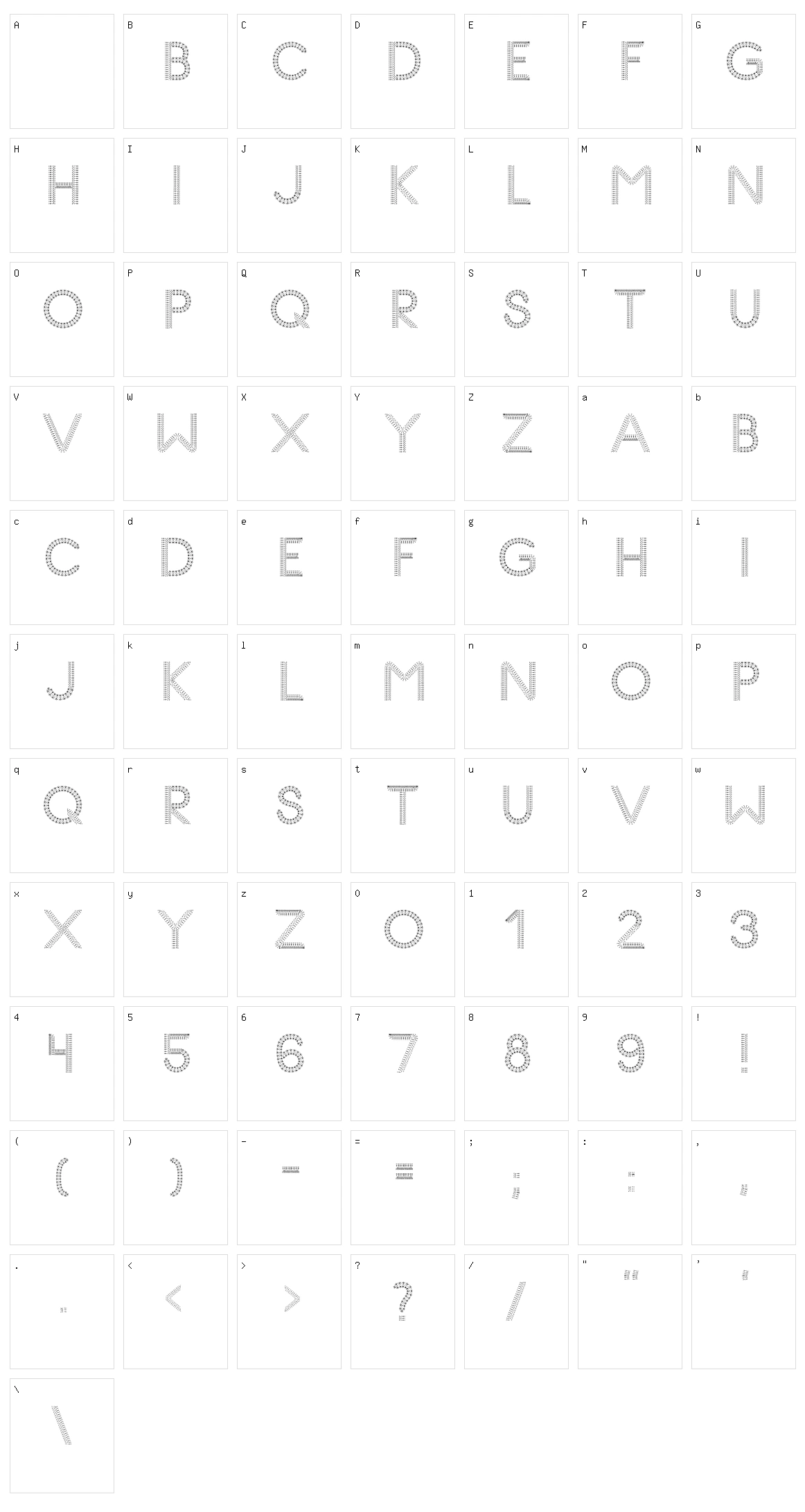 Glyph Stitch Character Set