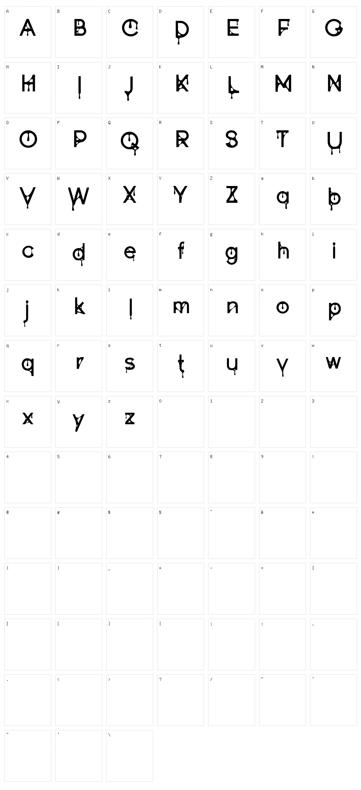 Goofont Character Set