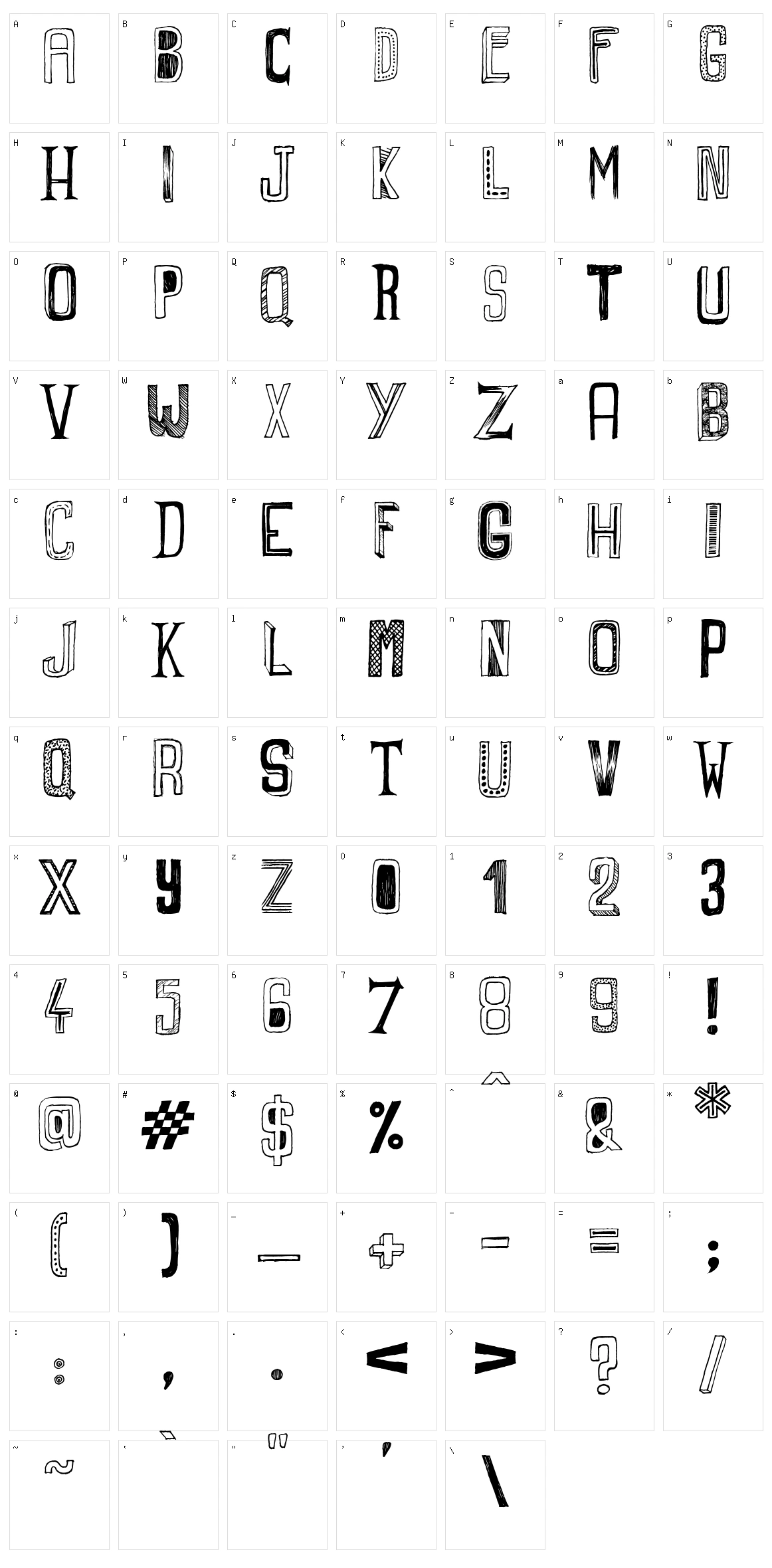 Graphers Blog Character Set