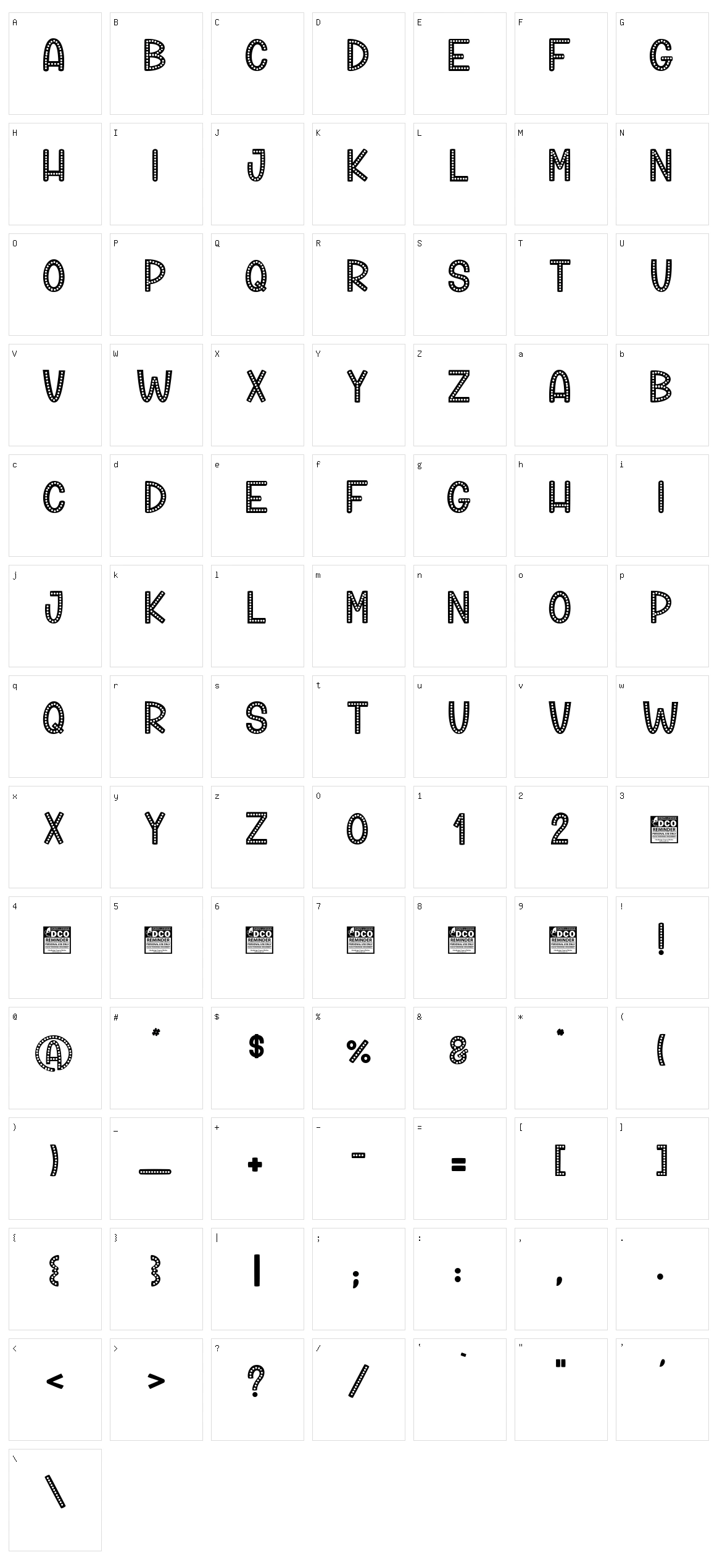 Green Room Character Set