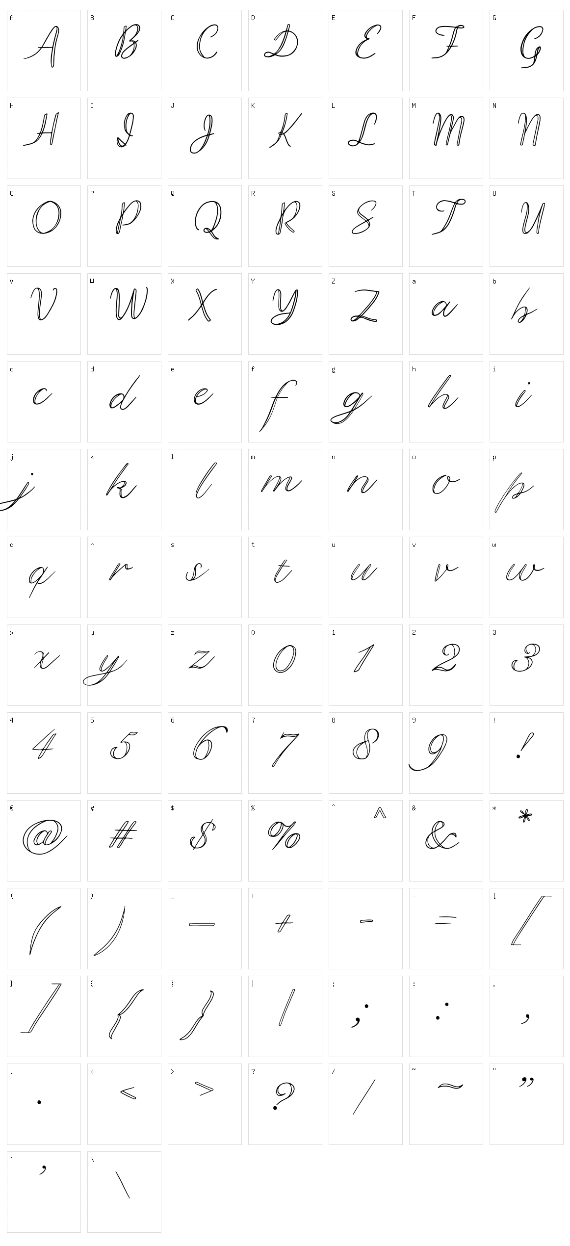 Gregson Character Set