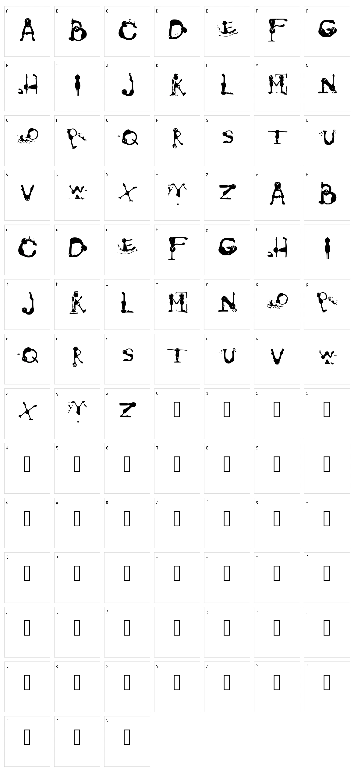 Grovers Pain Character Set