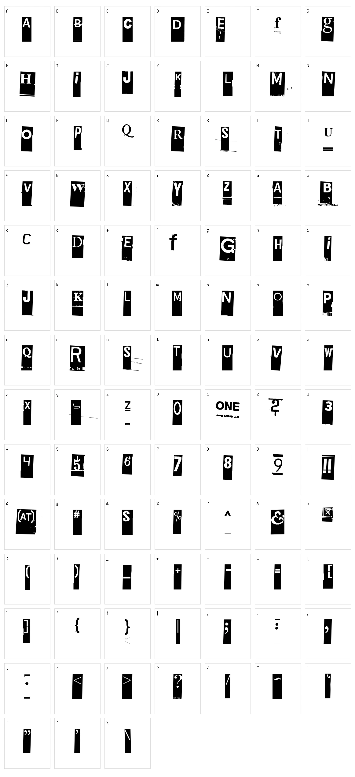 Gubben I L Character Set