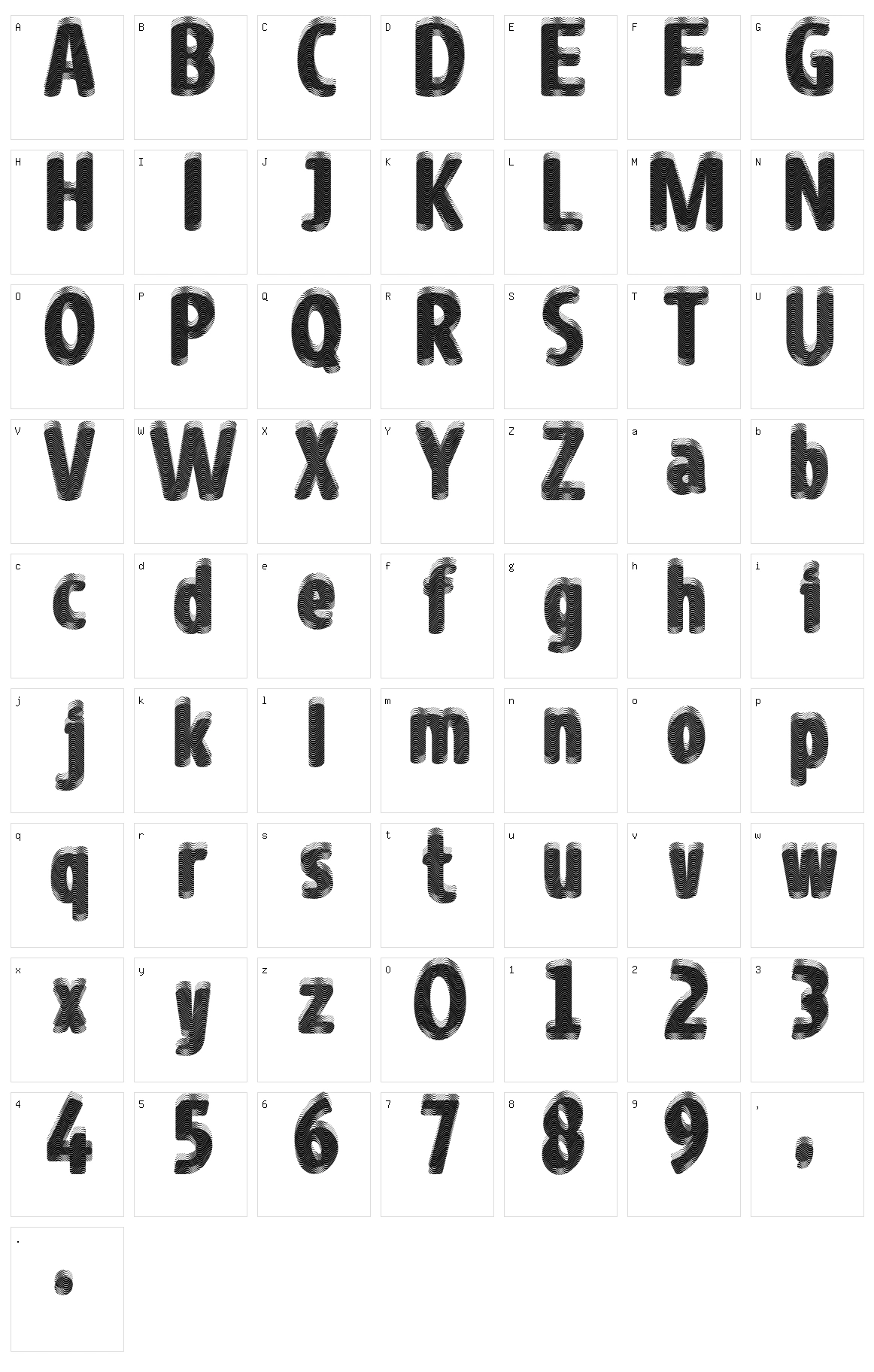 Guilloche Character Set