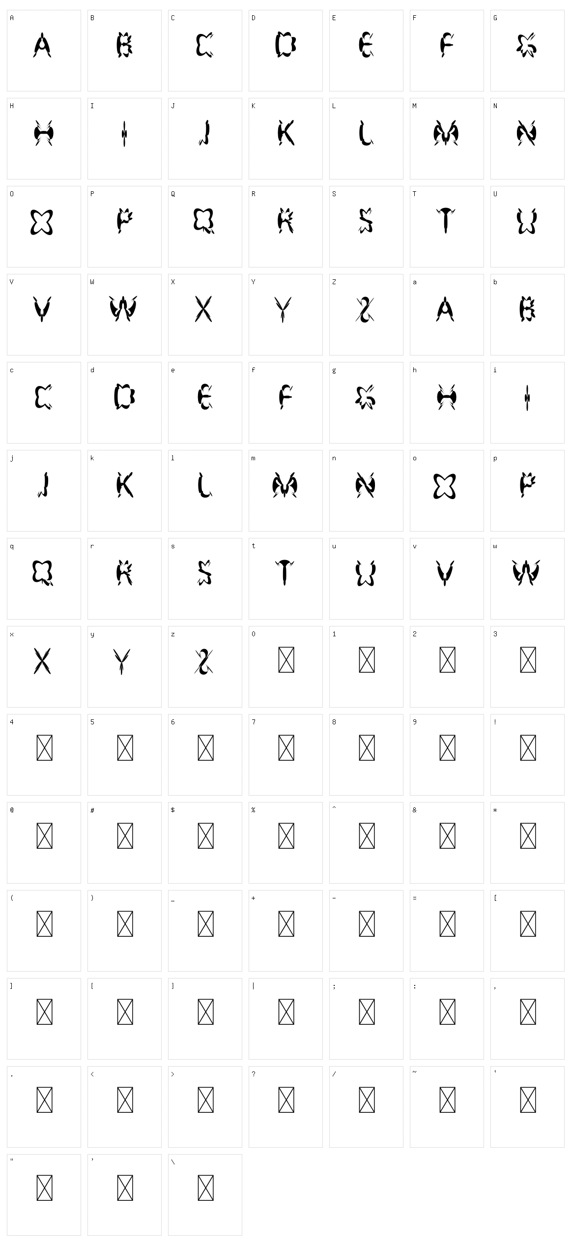 Gutterfly Character Set