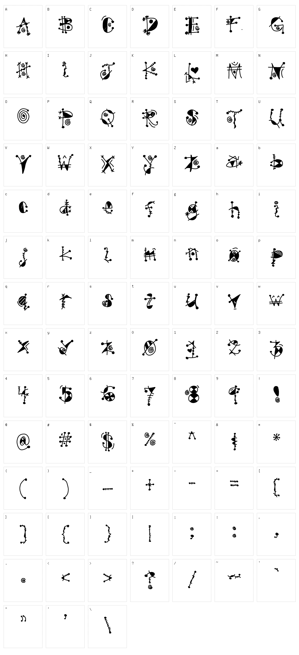 Gypsy Character Set