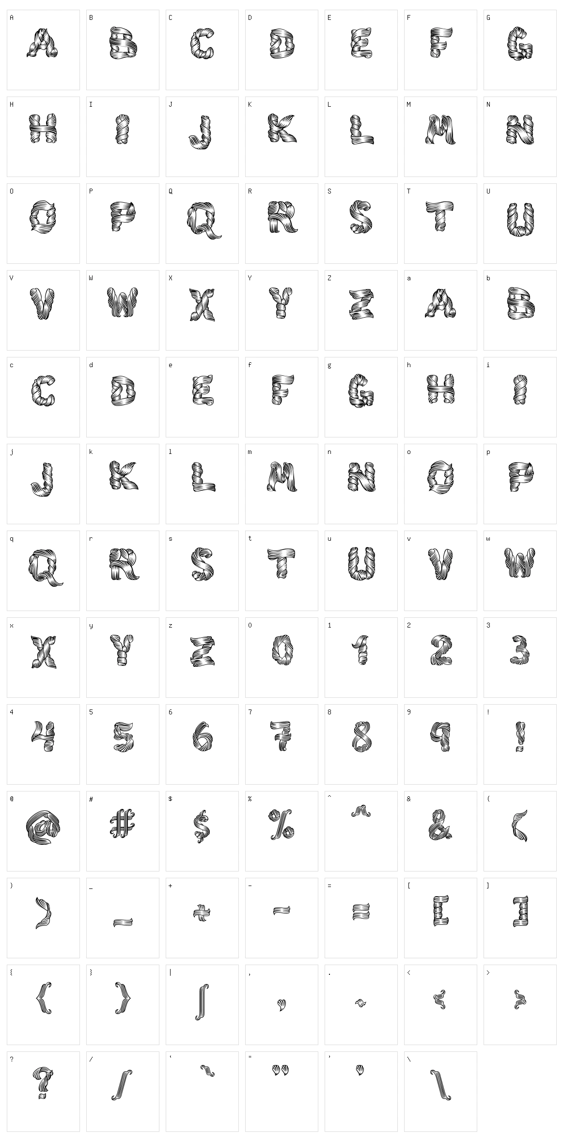 Hairline Character Set