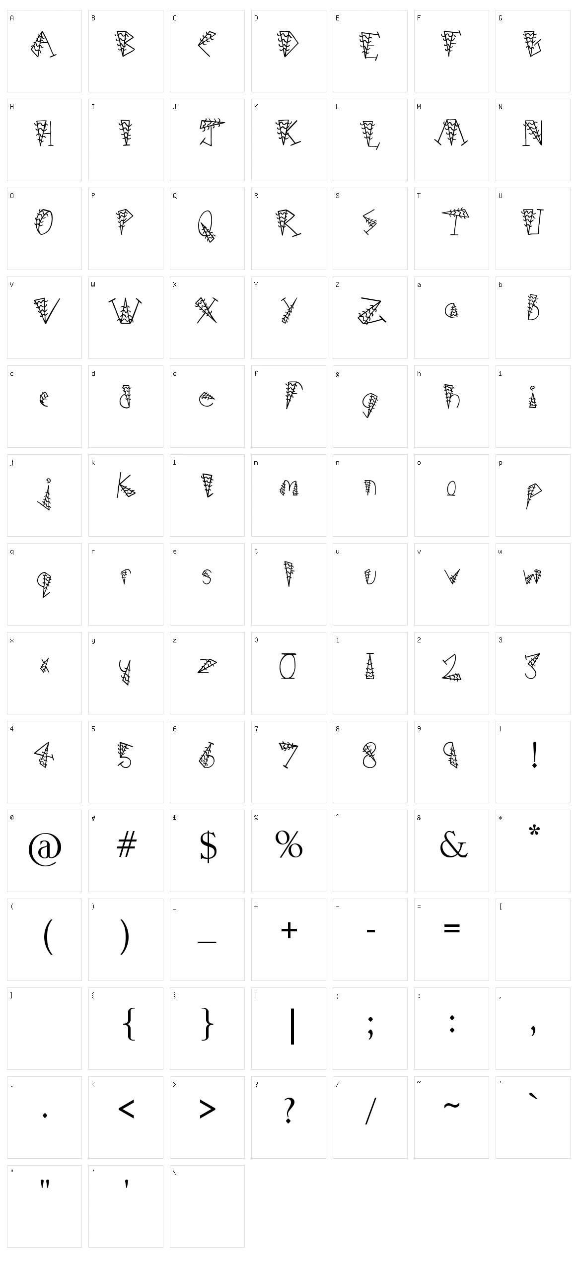 Hairs Dens Bag Character Set