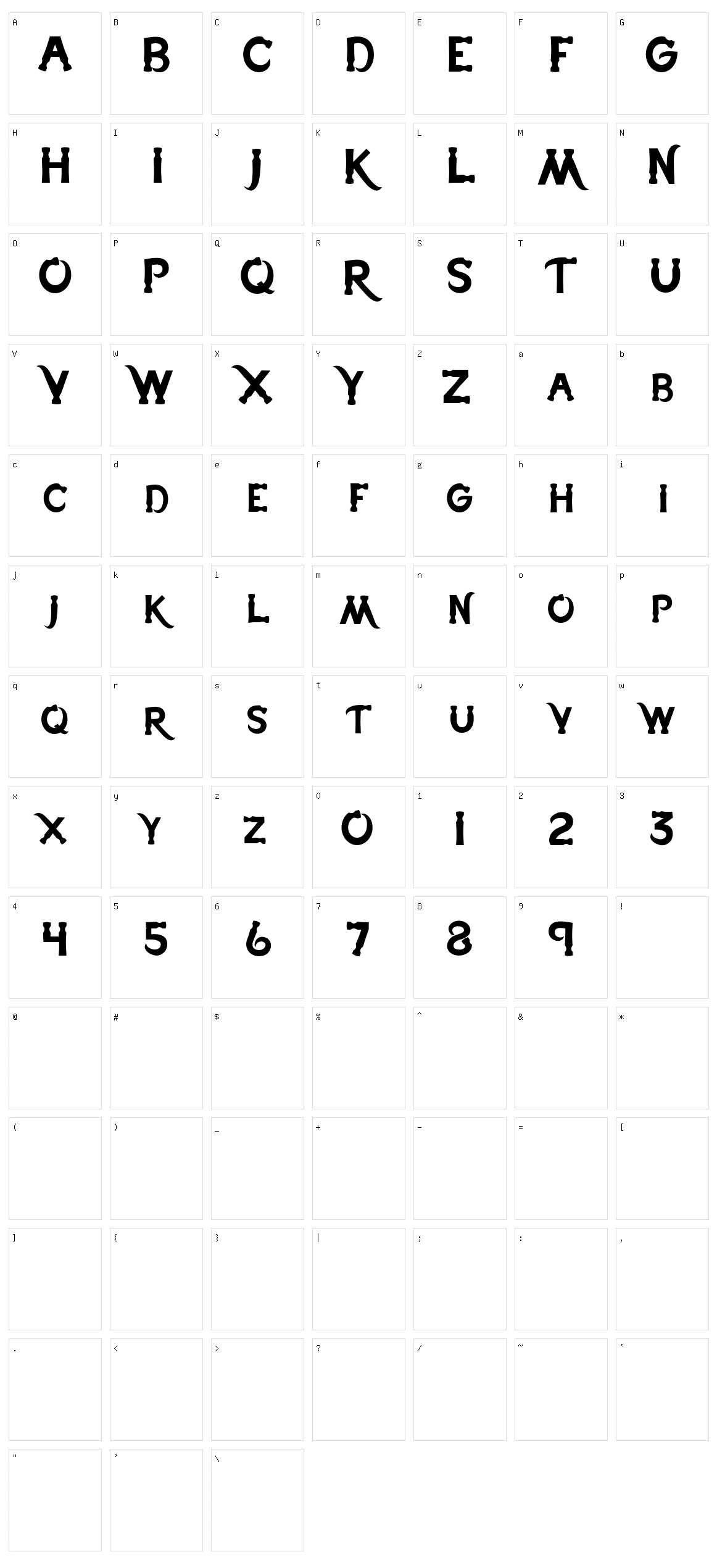 Hammer Head Character Set