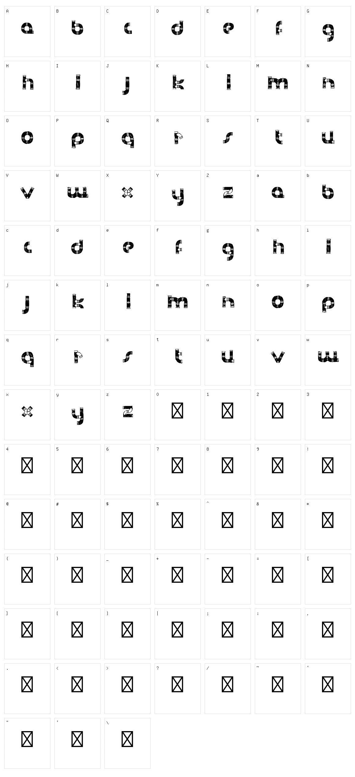 Handdrawn Pipe Character Set