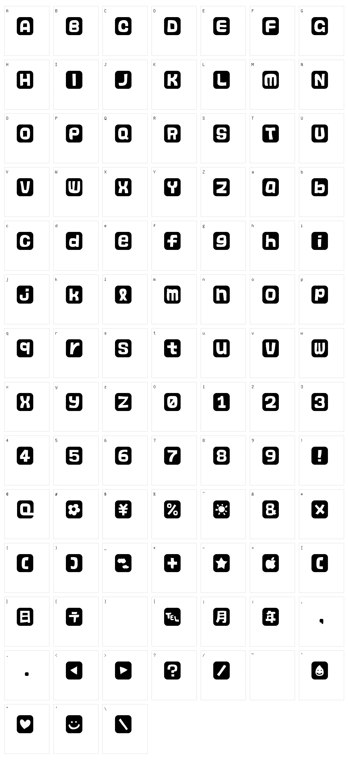 Hanko Character Set