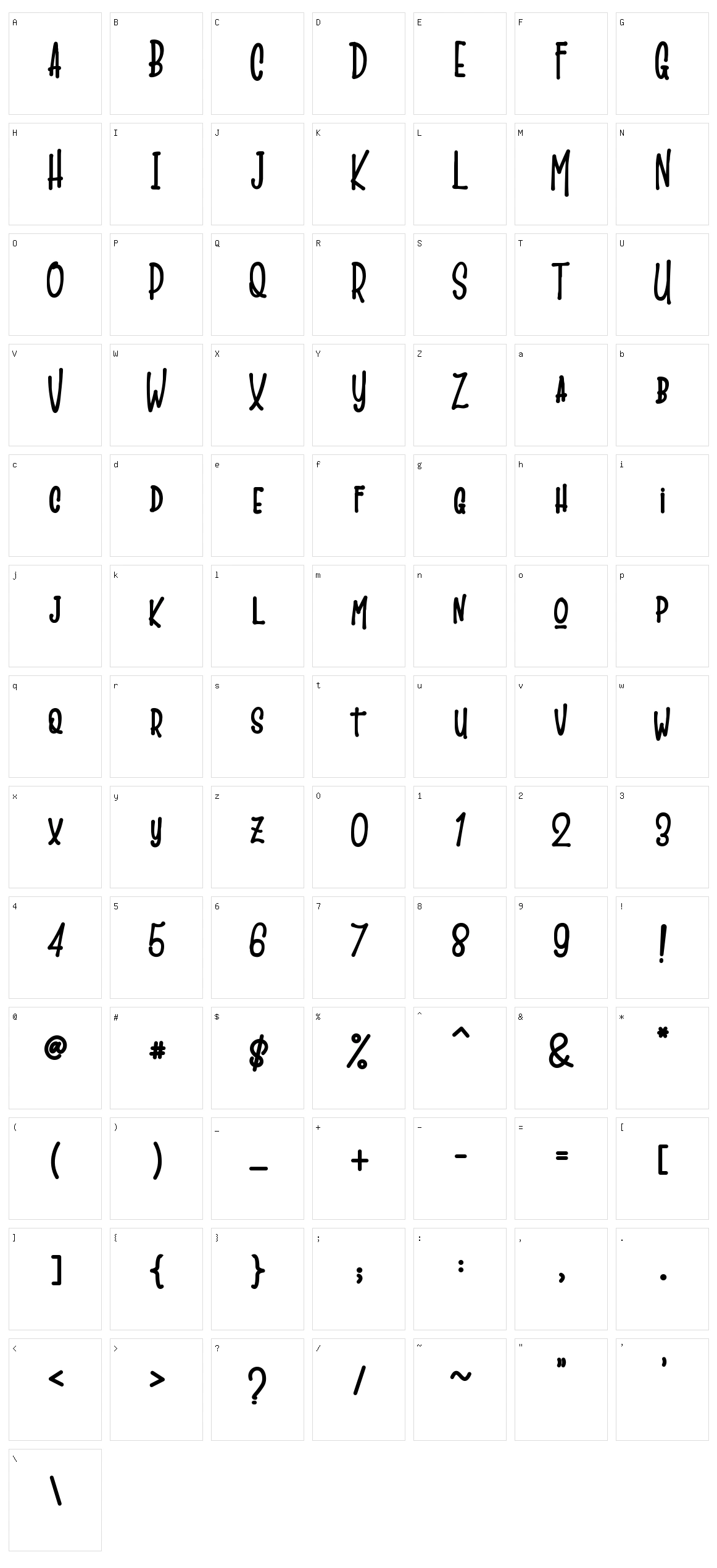 The Lamontrush Character Set