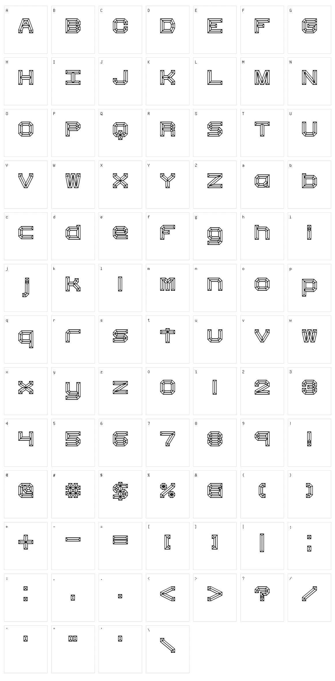 Heavy Bevel Character Set