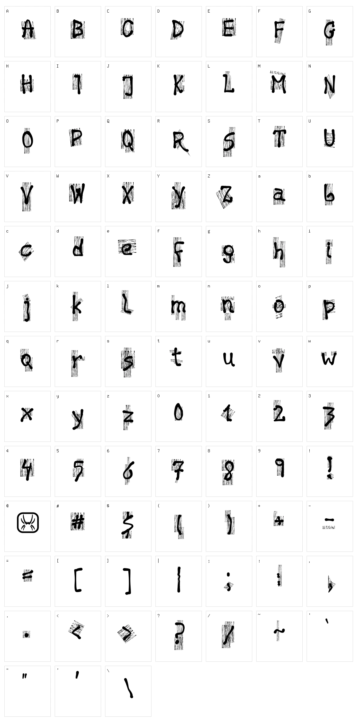 History Brush Character Set