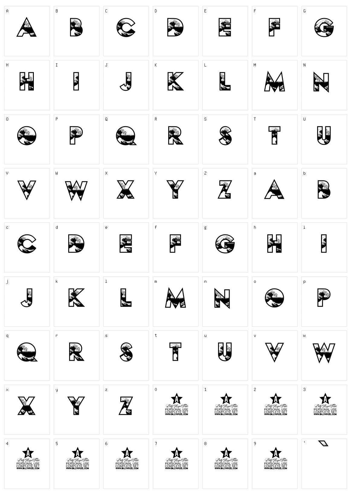 Hokusai Character Set