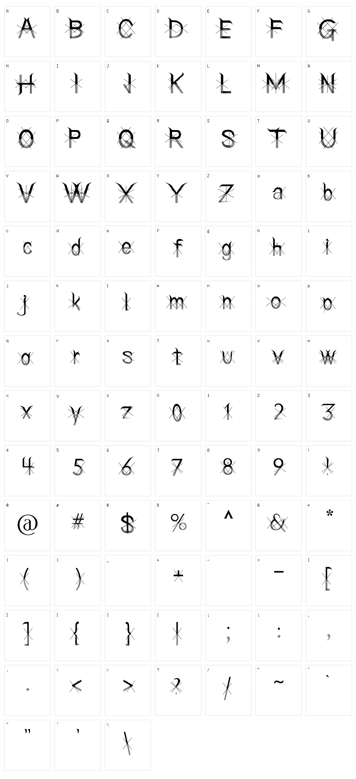 Holitter Lines Character Set