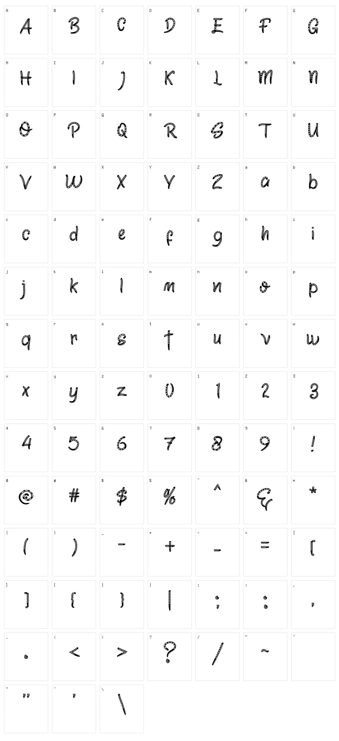 Holla Rolla Character Set