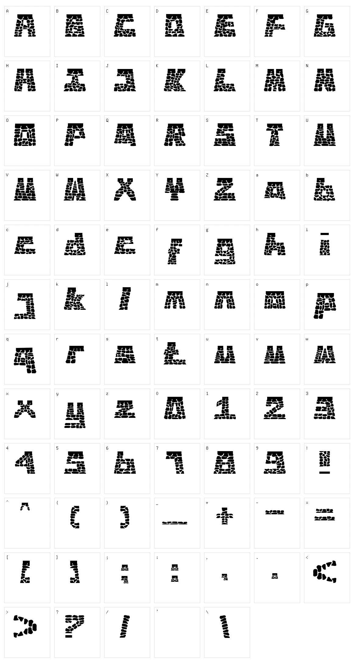 Hombo Character Set