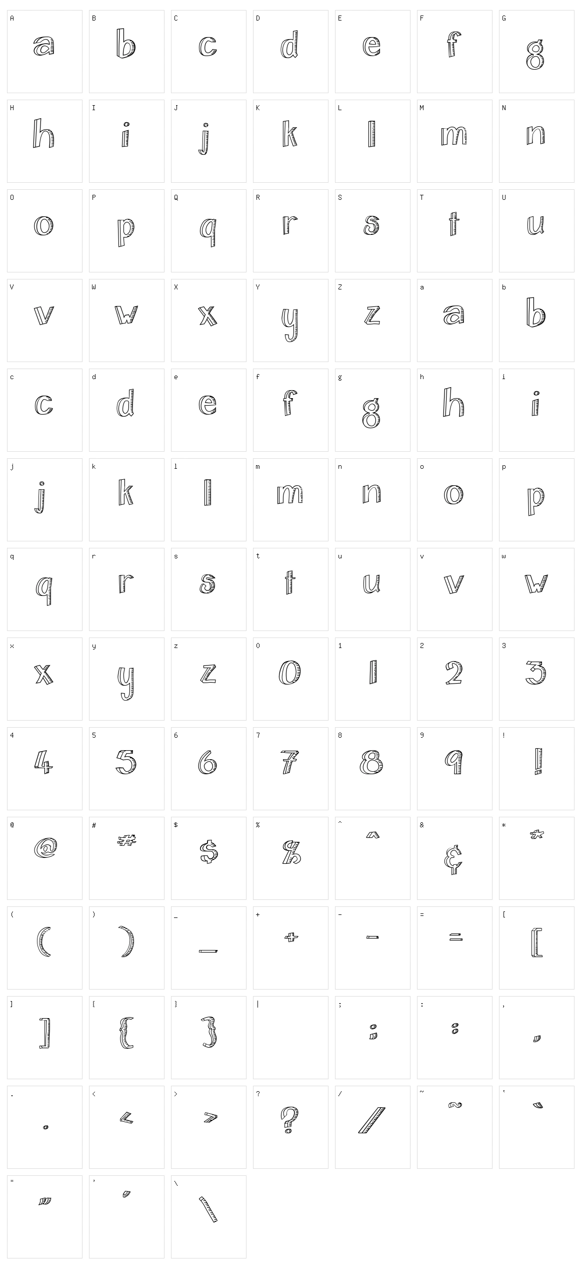 Home & Hearth Outline Bold Character Set