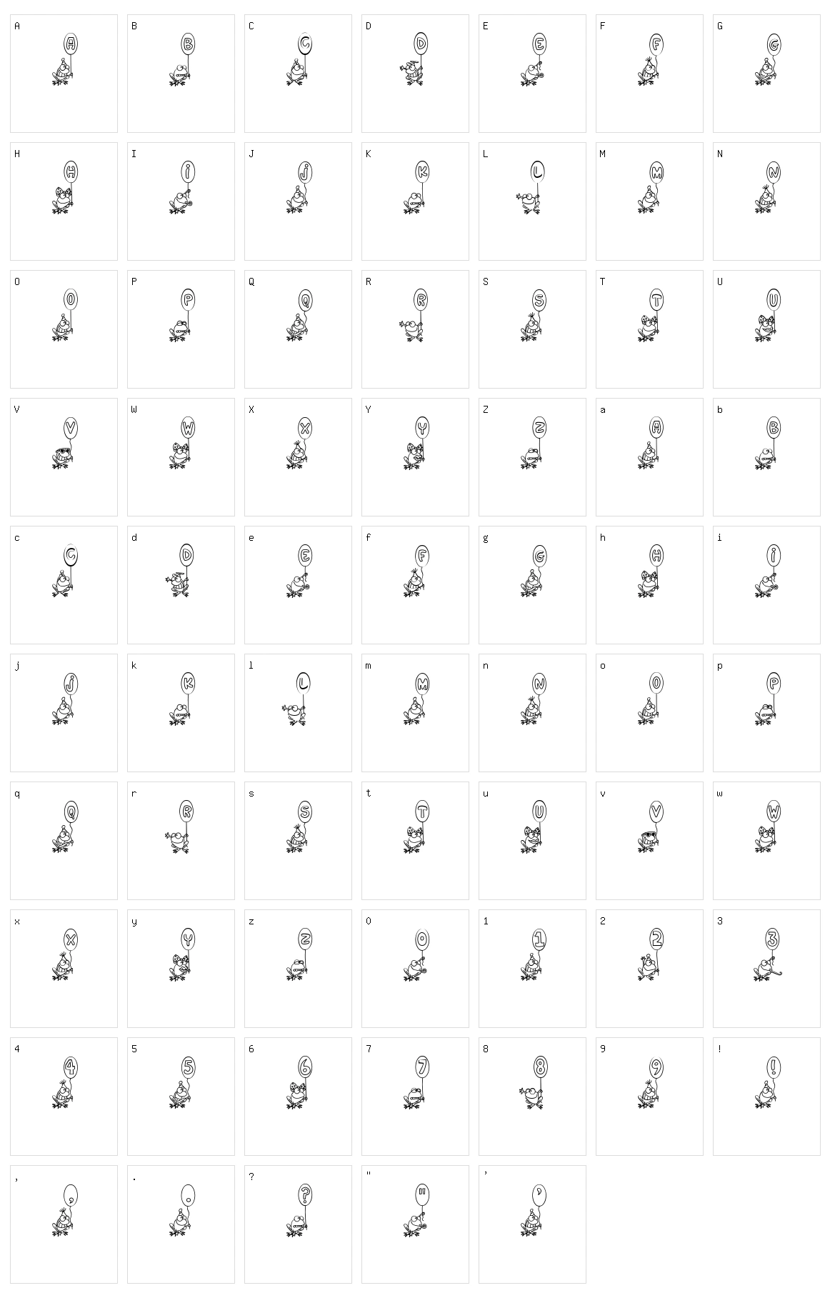 Hoppy Ribbitday Character Set