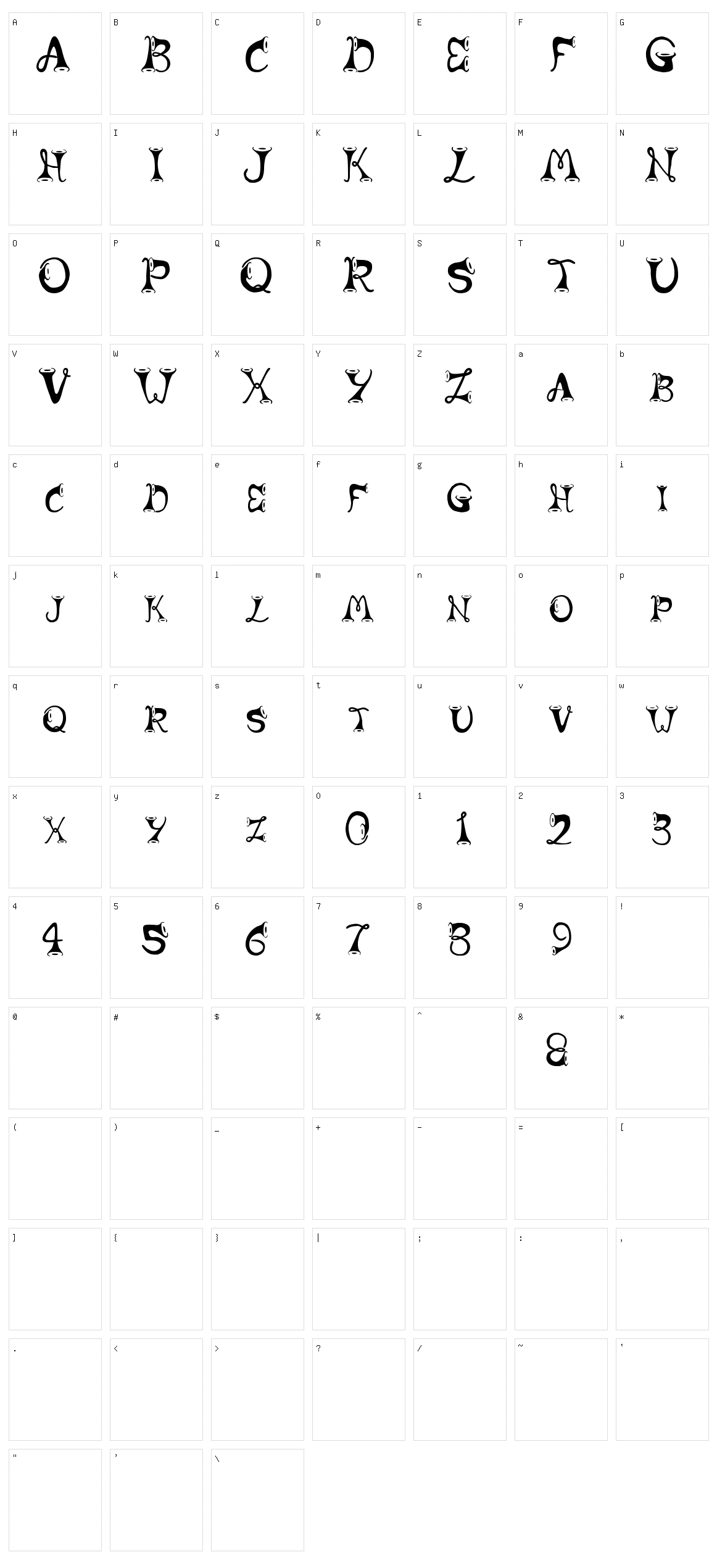 Horns Character Set