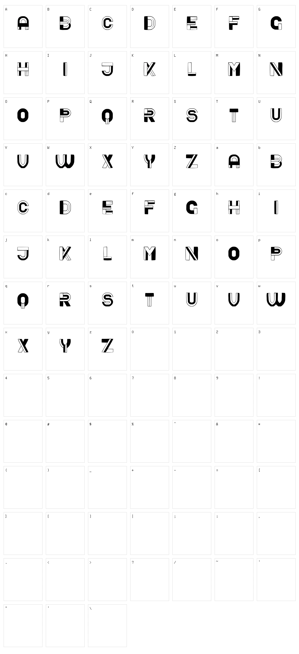 Hornstick Character Set